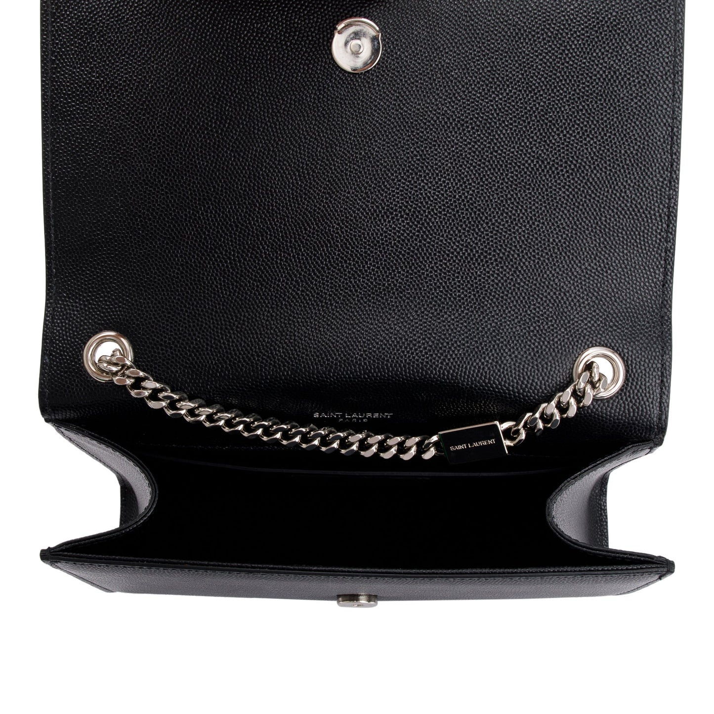 Saint Laurent Black Grain De Poudre Leather Small Kate Bag