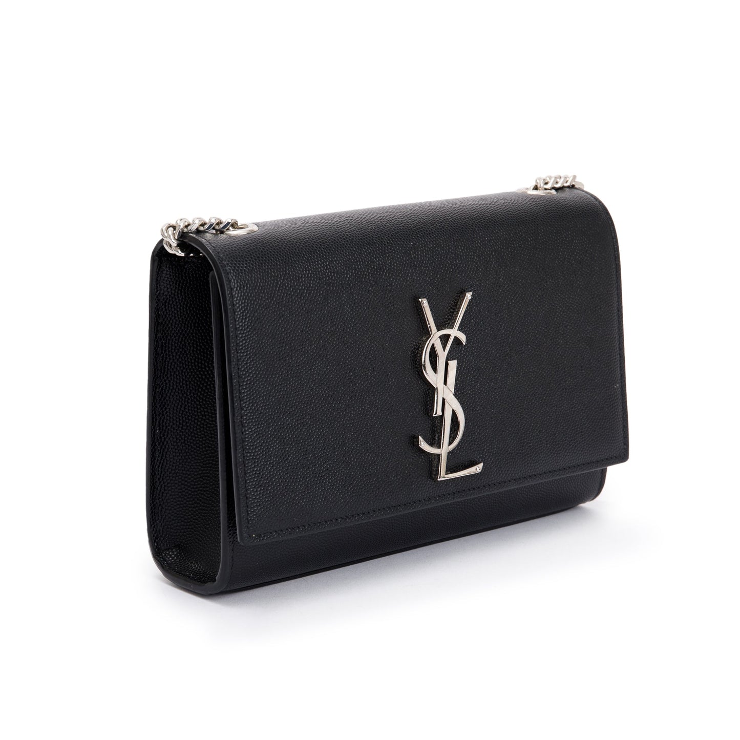 Saint Laurent Black Grain De Poudre Leather Small Kate Bag