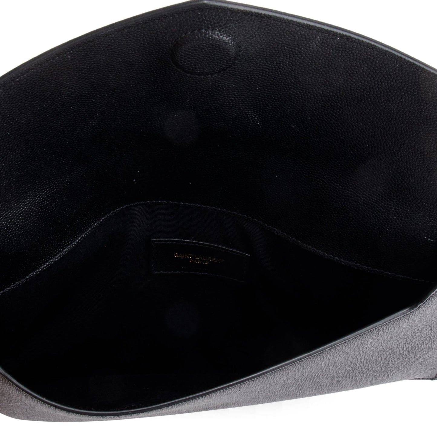 Saint Laurent Black Grain De Poudre Leather Uptown Pouch