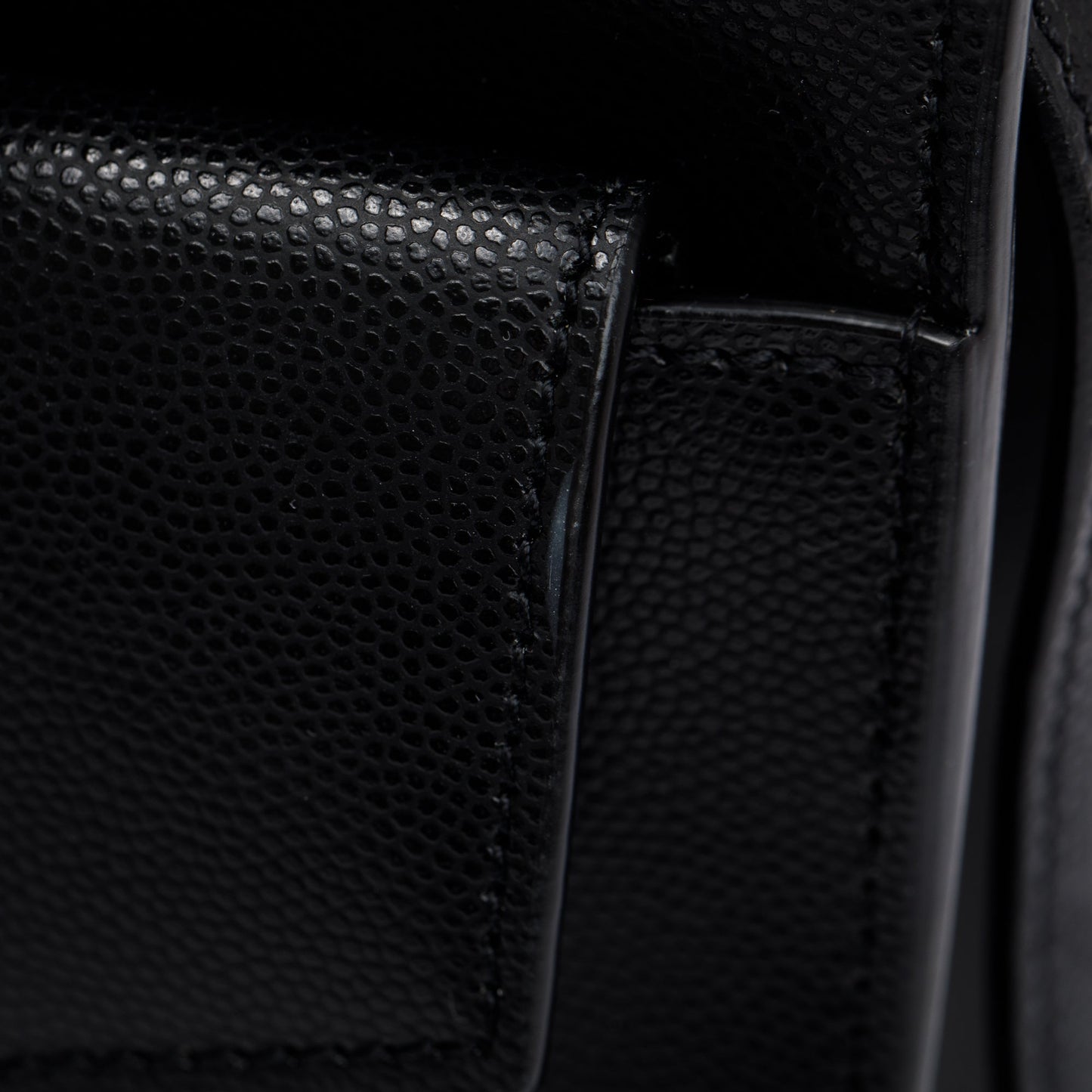 Saint Laurent Black Grain De Poudre Leather Uptown Tote with Pouch