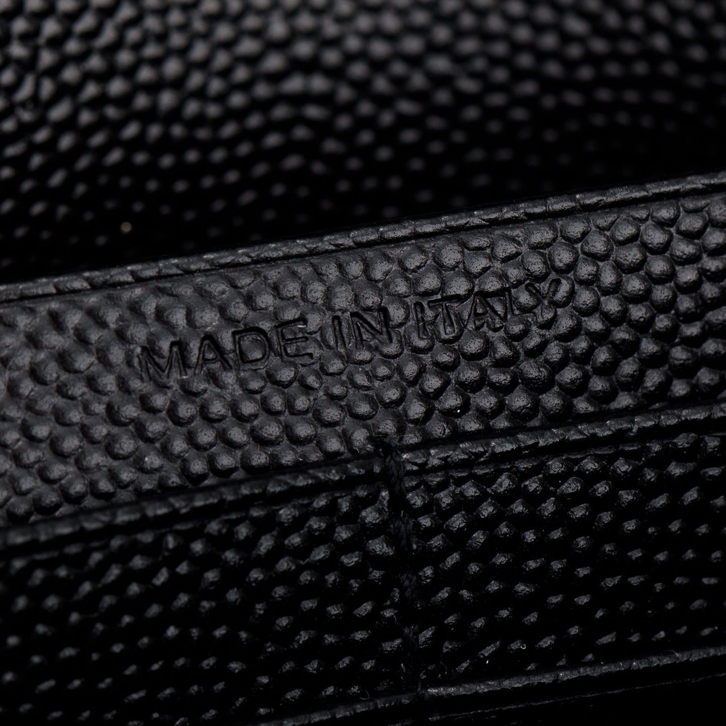 Saint Laurent Black Grained de Poudre Cassandre Matelasse Chain Wallet