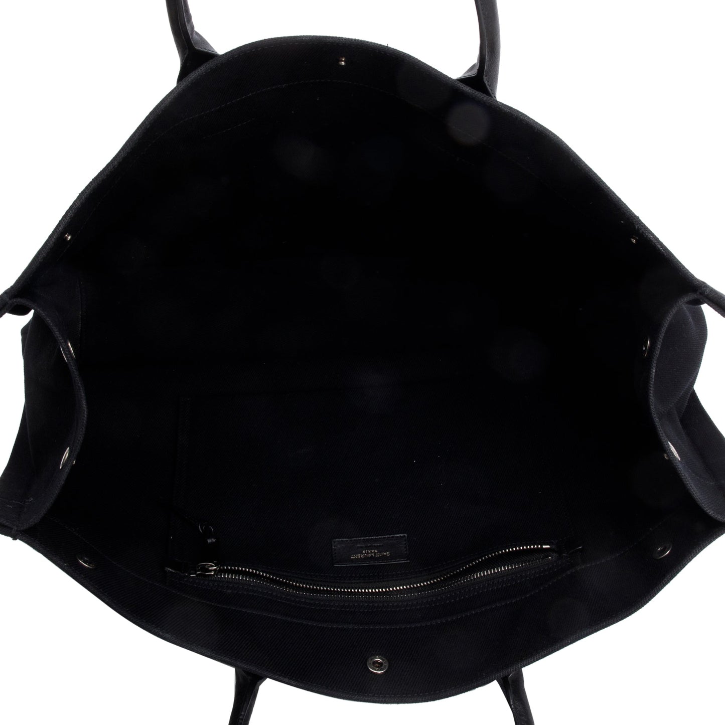 Saint Laurent Black Large Rive Gauche Canvas Tote
