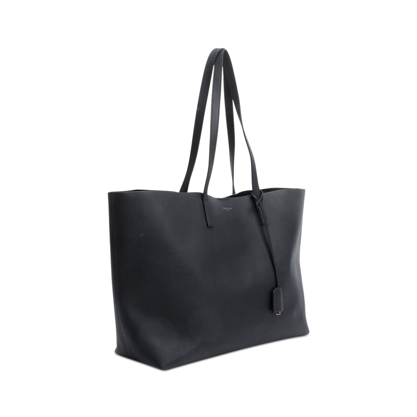 Saint Laurent Black Leather E/W Shopping Tote