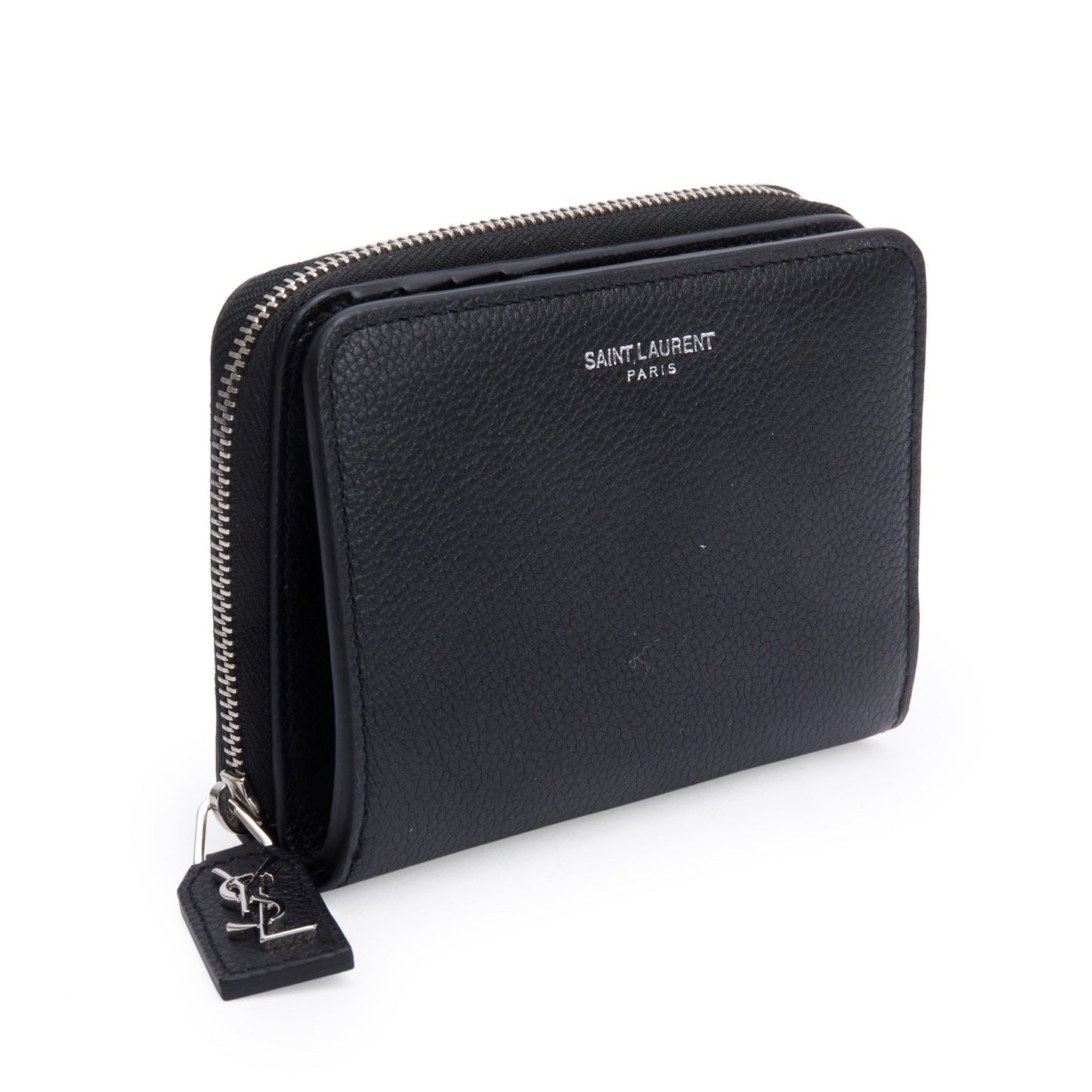 Saint Laurent Black Leather Rive Gauche Compact Wallet