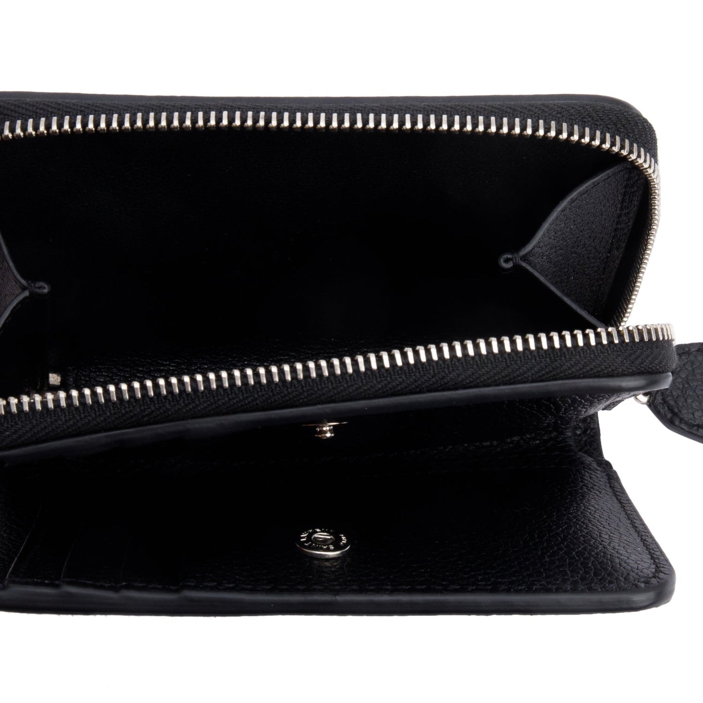 Saint Laurent Black Leather Rive Gauche Compact Wallet