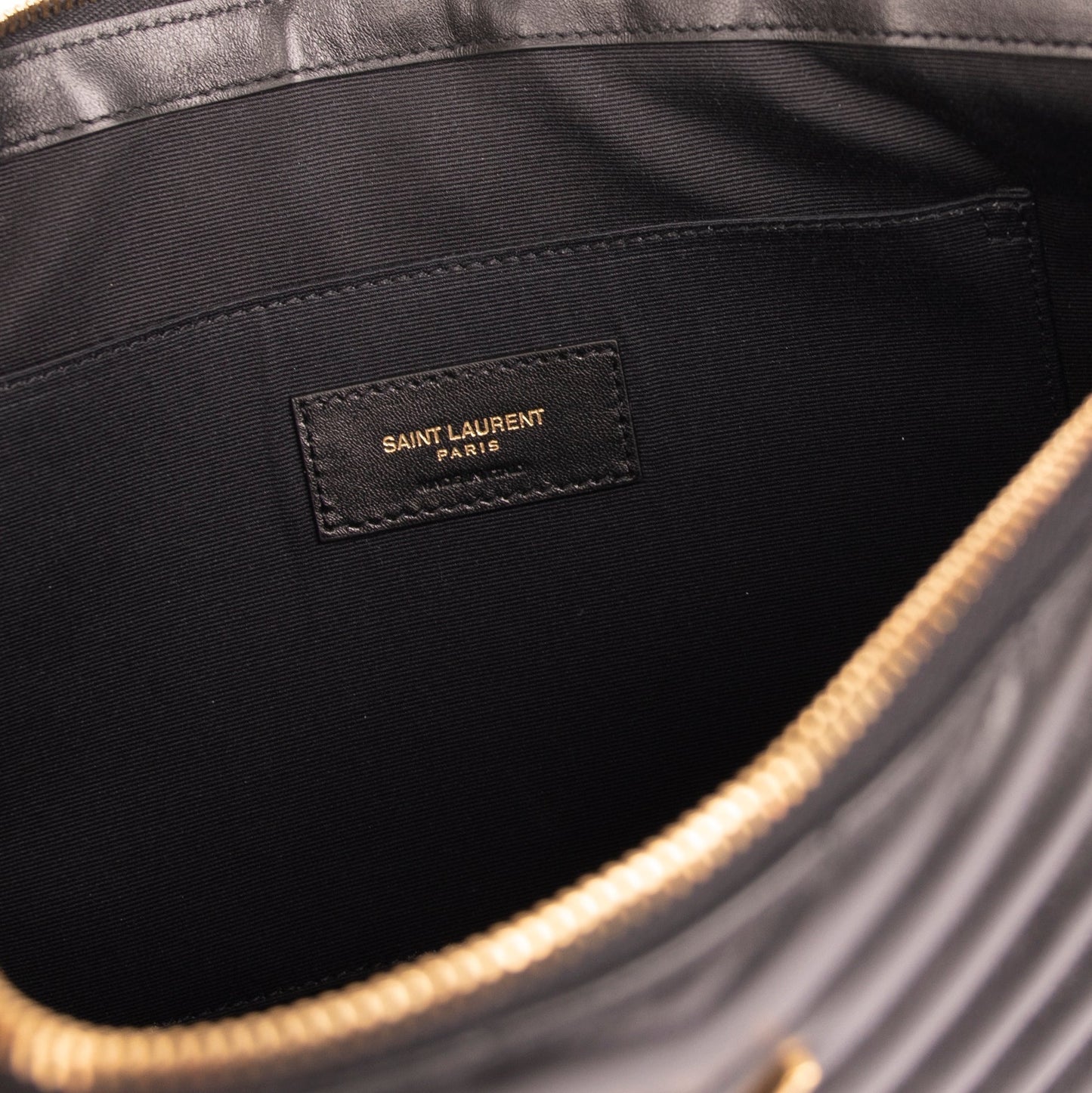 Saint Laurent Black Matelasse Document Holder