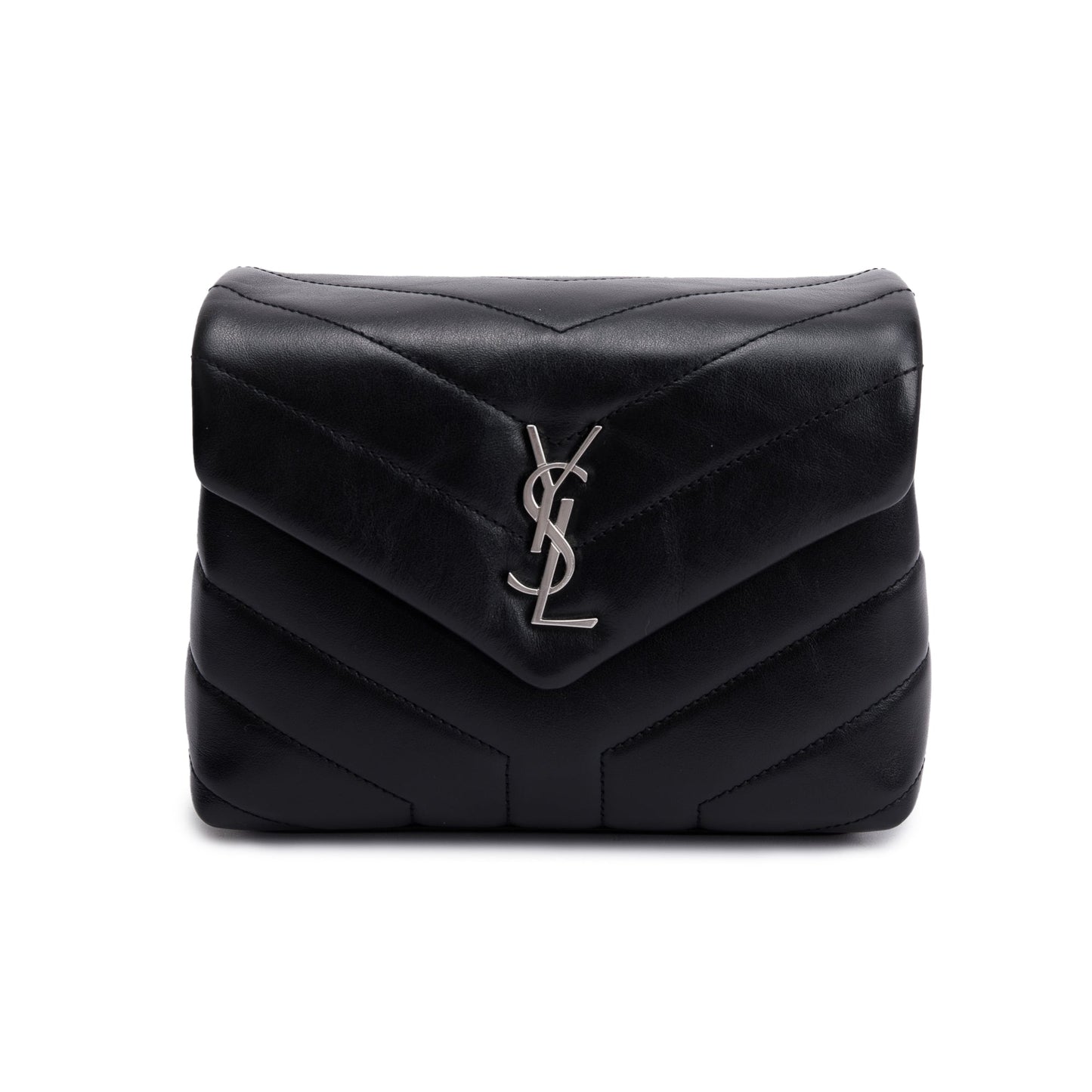 Saint Laurent Black Monogram Matelasse Toy Loulou Crossbody Bag