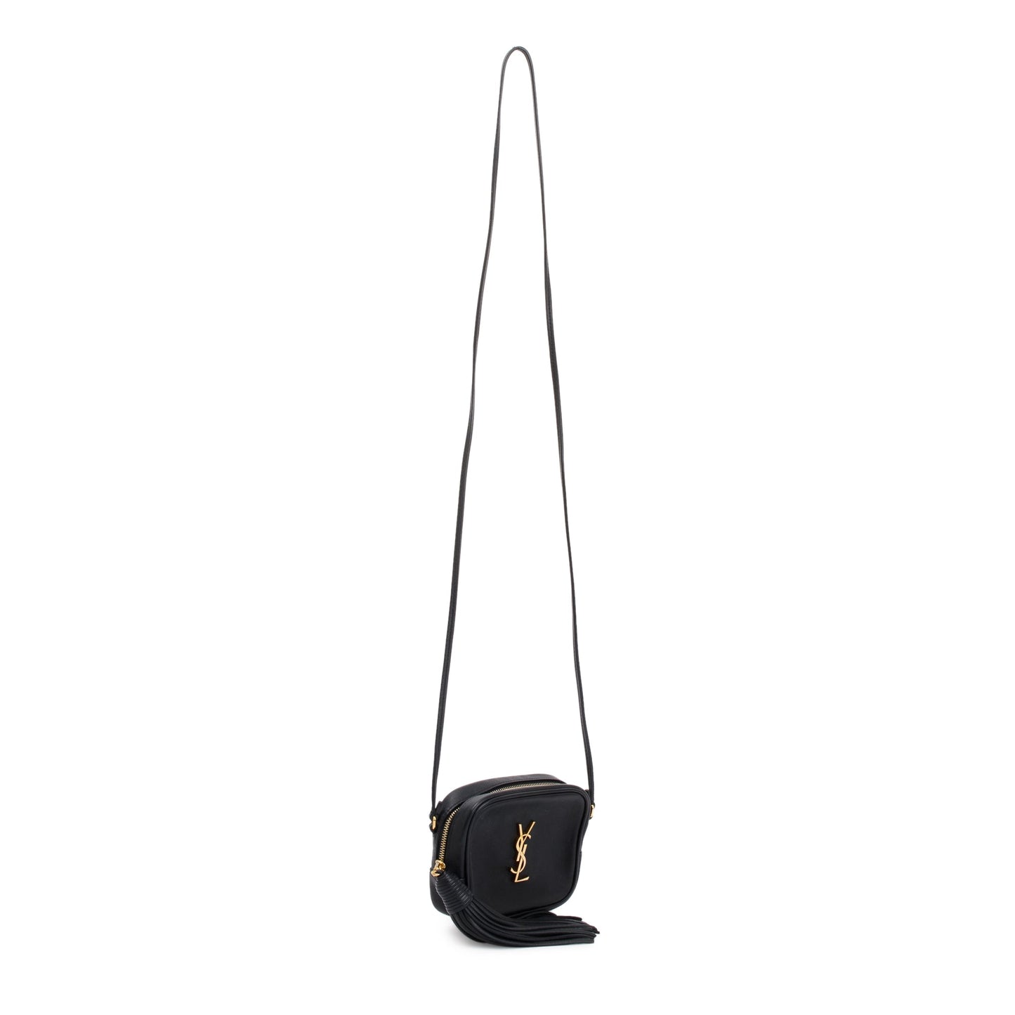 Saint Laurent Black Nappa Leather Monogram Blogger Bag