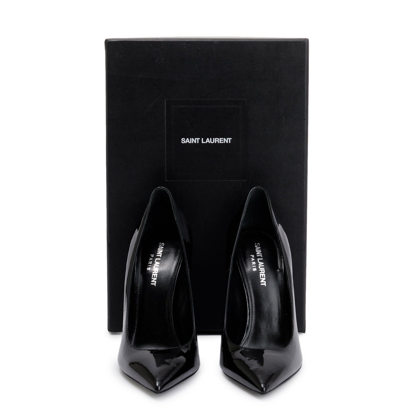 Saint Laurent Black Patent Leather Opyum 110 Pumps, Size 37.5
