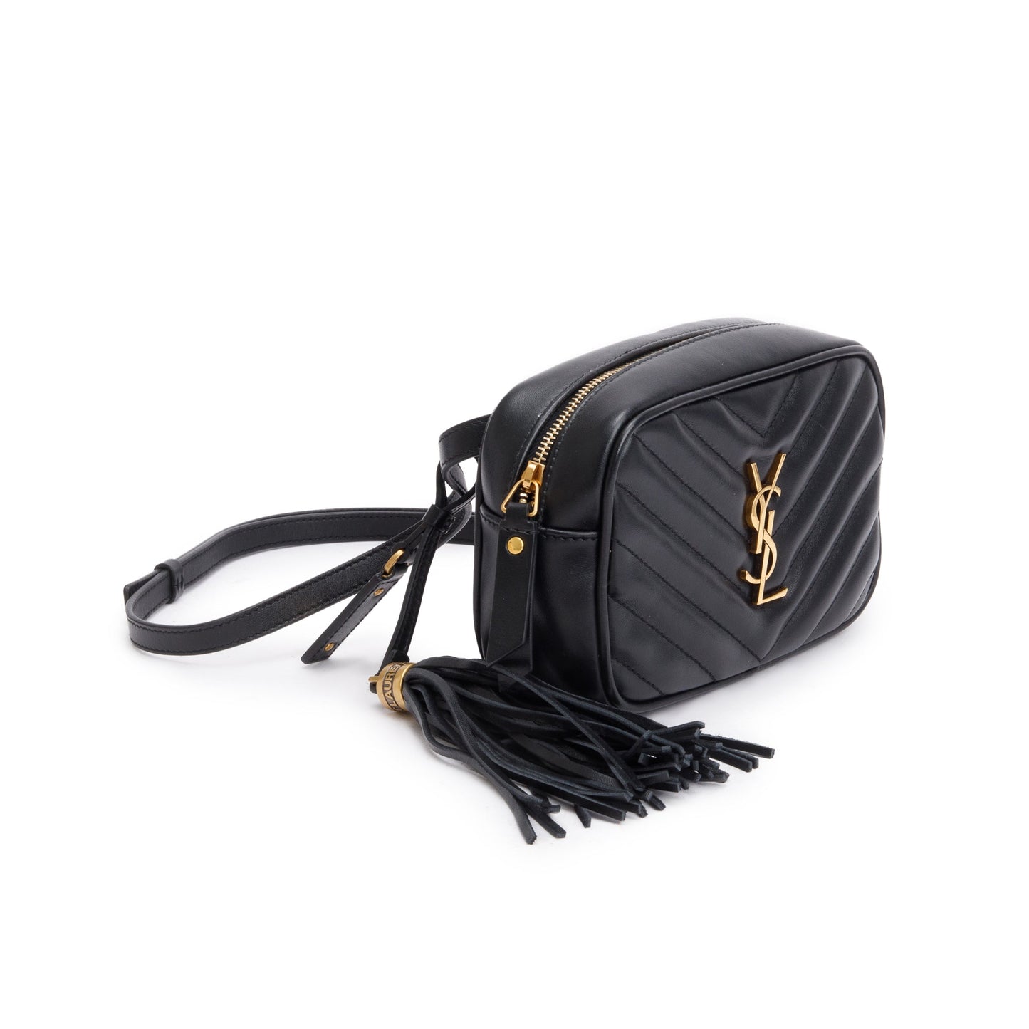Saint Laurent Black Quilted Calfskin Leather Lou Belt Bag