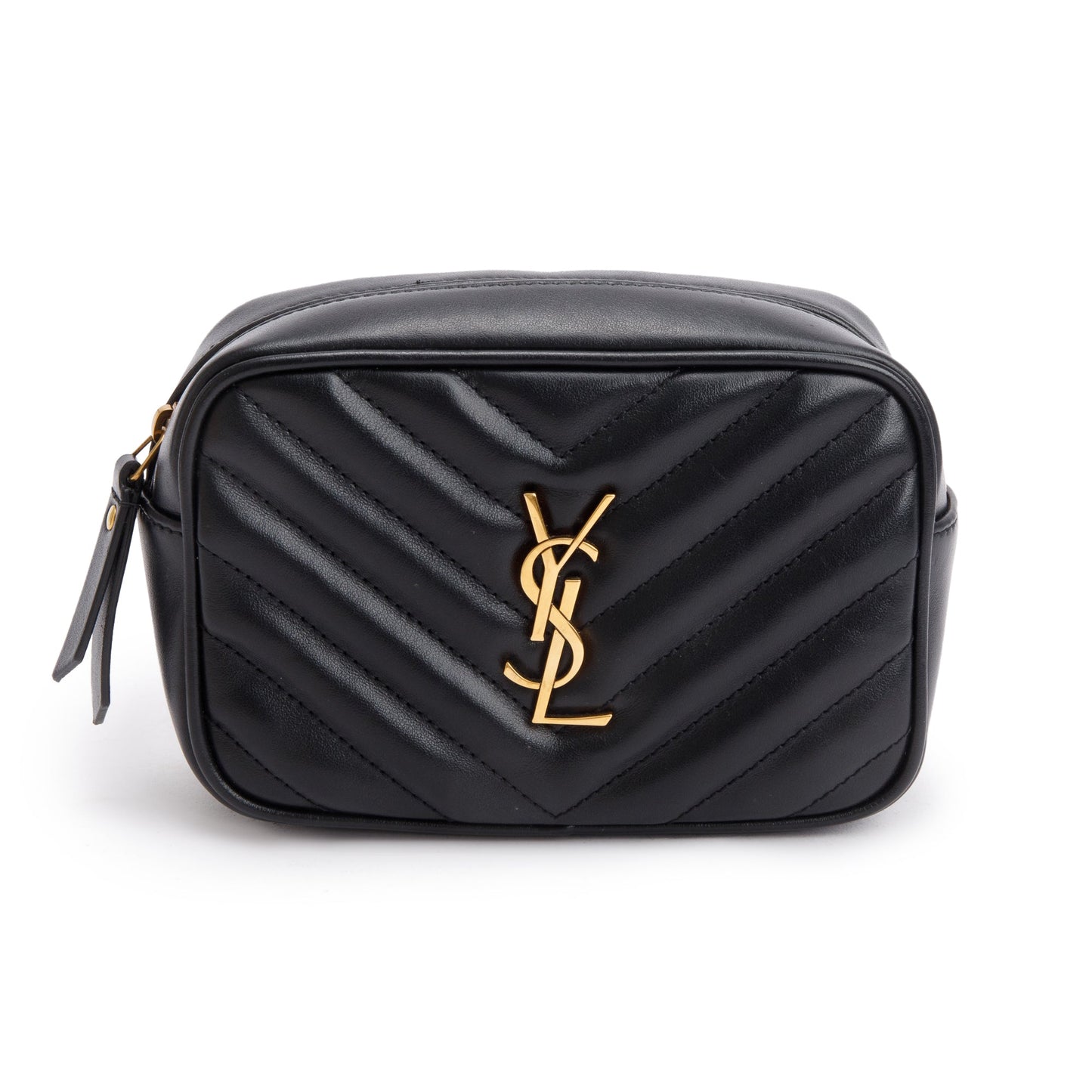 Saint Laurent Black Quilted Calfskin Leather Lou Belt Bag