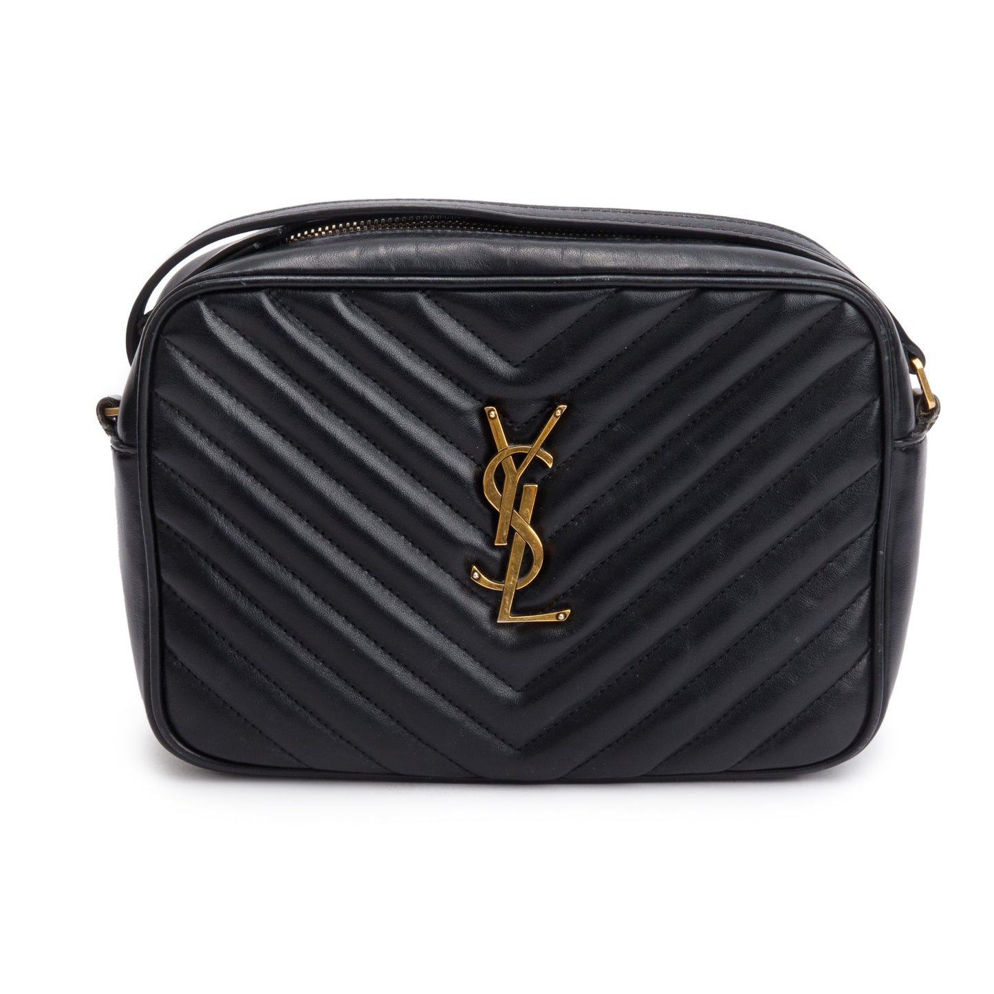 Saint Laurent Black Quilted Leather Lou Camera Bag