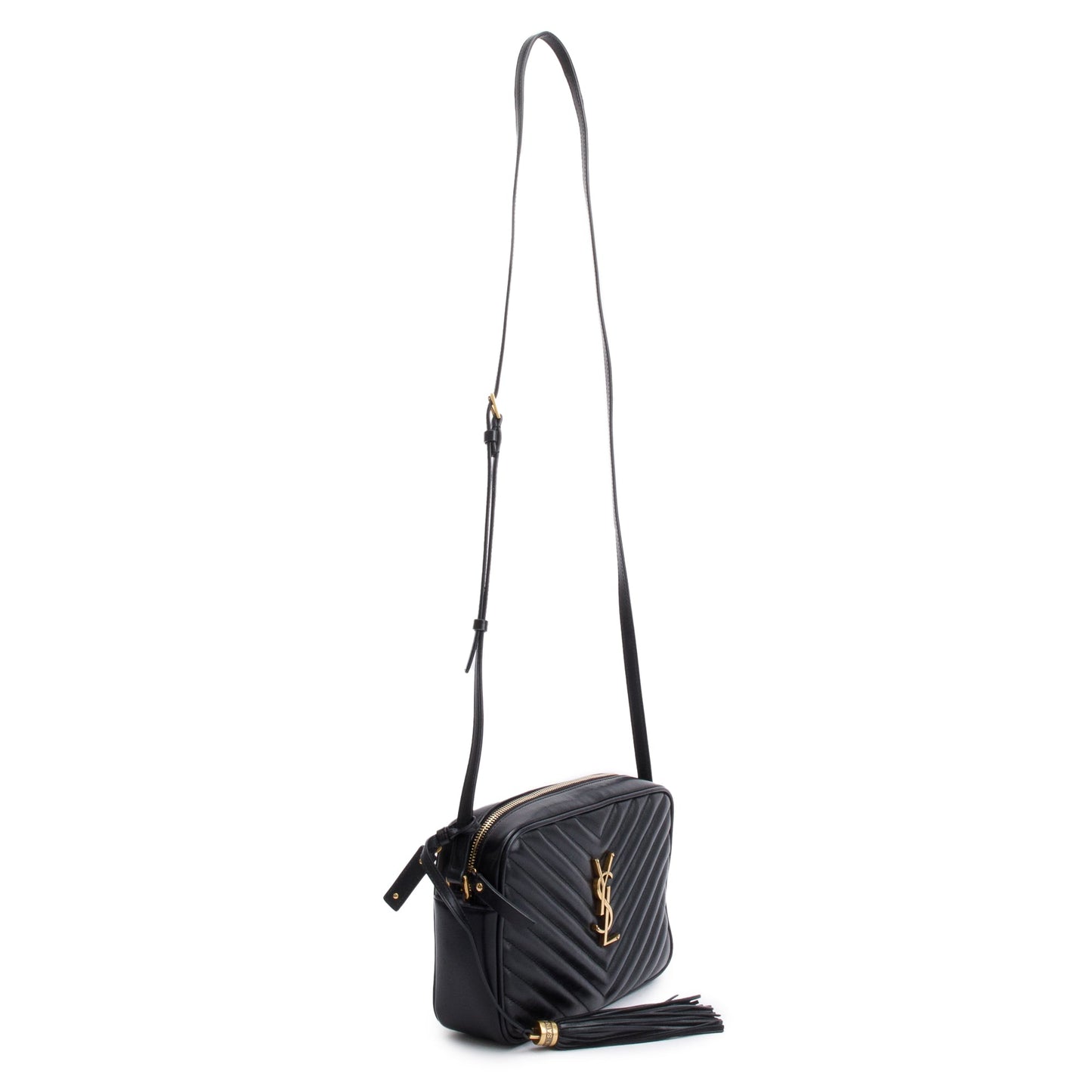Saint Laurent Black Quilted Leather Lou Camera Bag