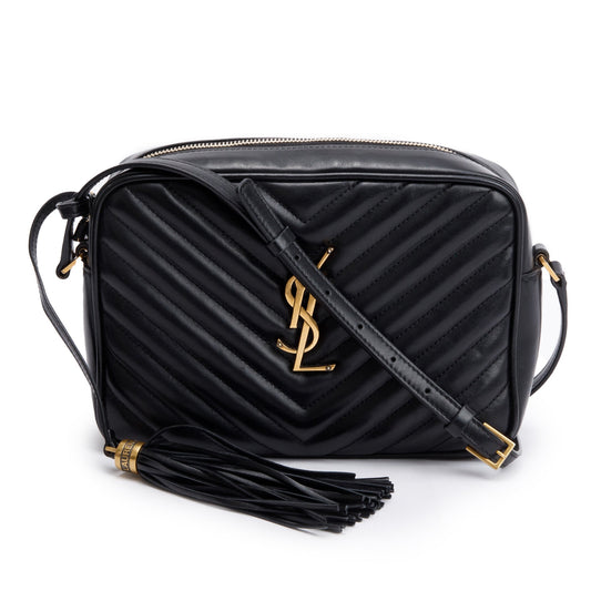 Saint Laurent Black Quilted Leather Lou Camera Bag