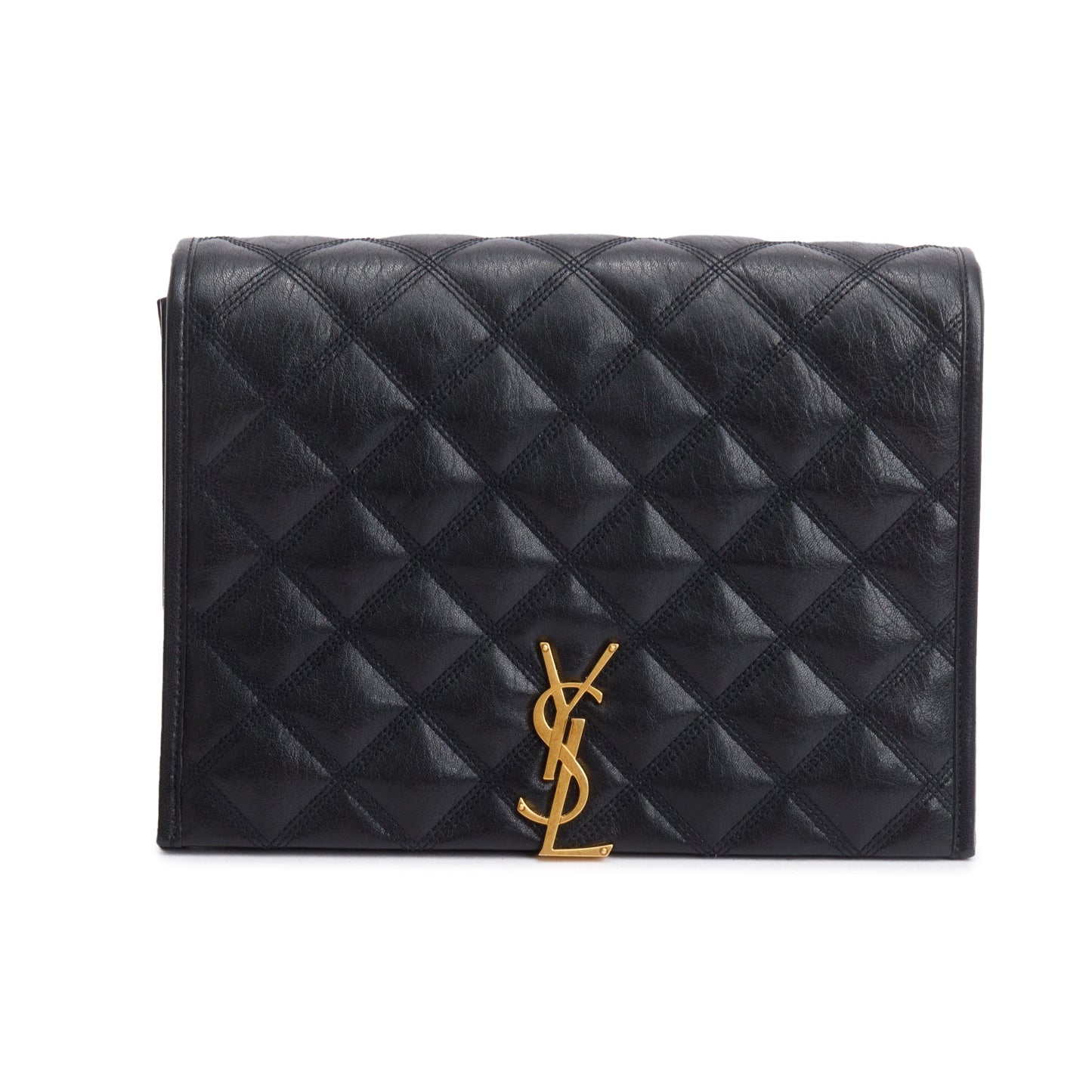 Saint Laurent Black Quilted Leather Small Becky Chain Bag