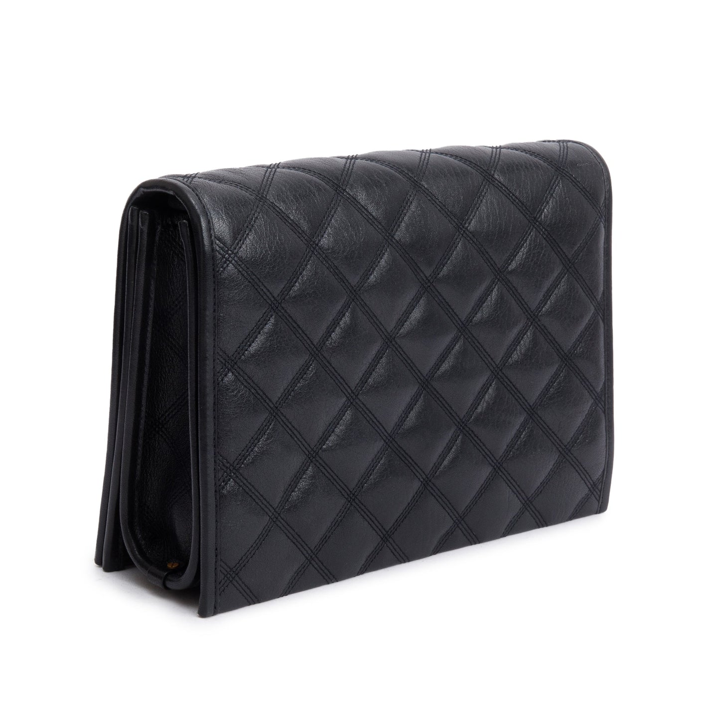 Saint Laurent Black Quilted Leather Small Becky Chain Bag