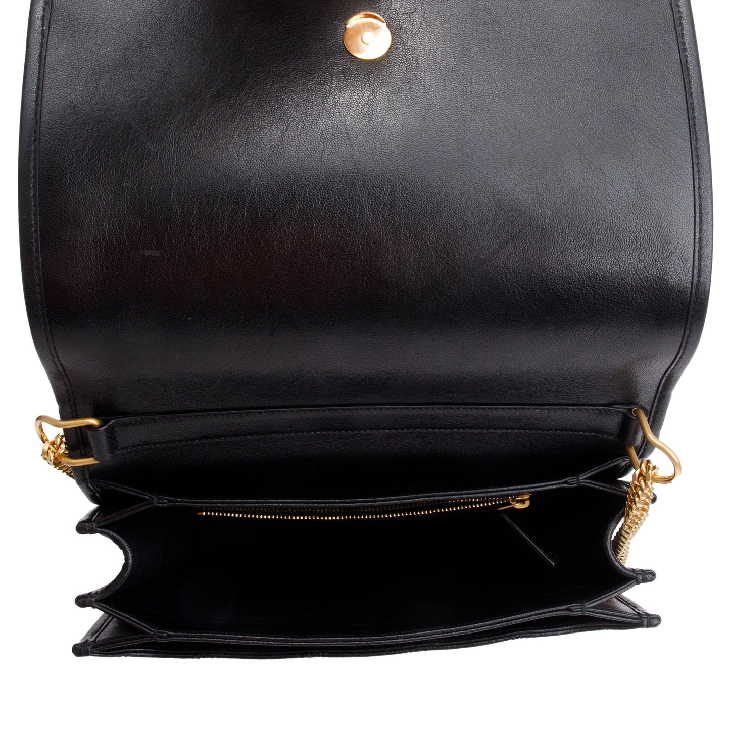 Saint Laurent Black Quilted Leather Small Becky Chain Bag
