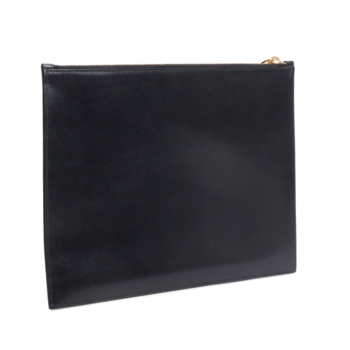 Saint Laurent Black Smooth Leather Large Zipped Document Holder