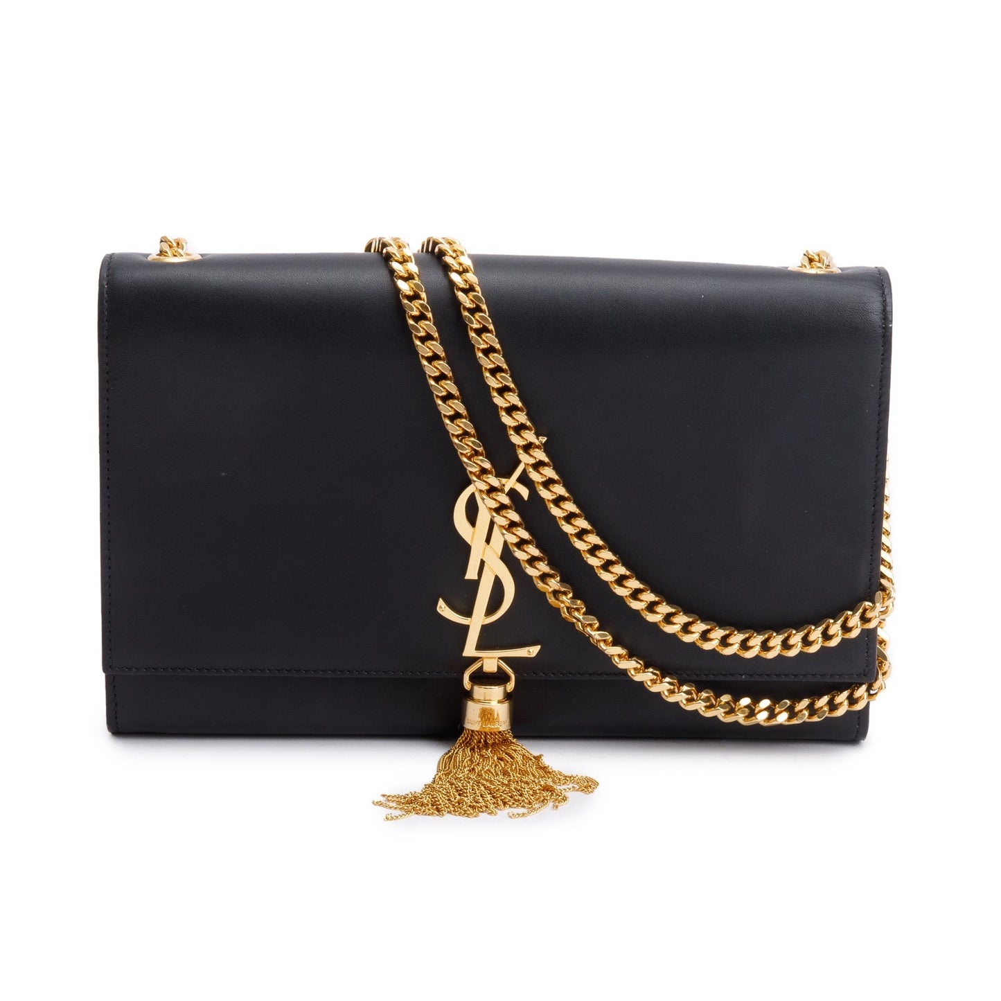 Saint Laurent Black Smooth Leather Medium Kate Tassel Bag
