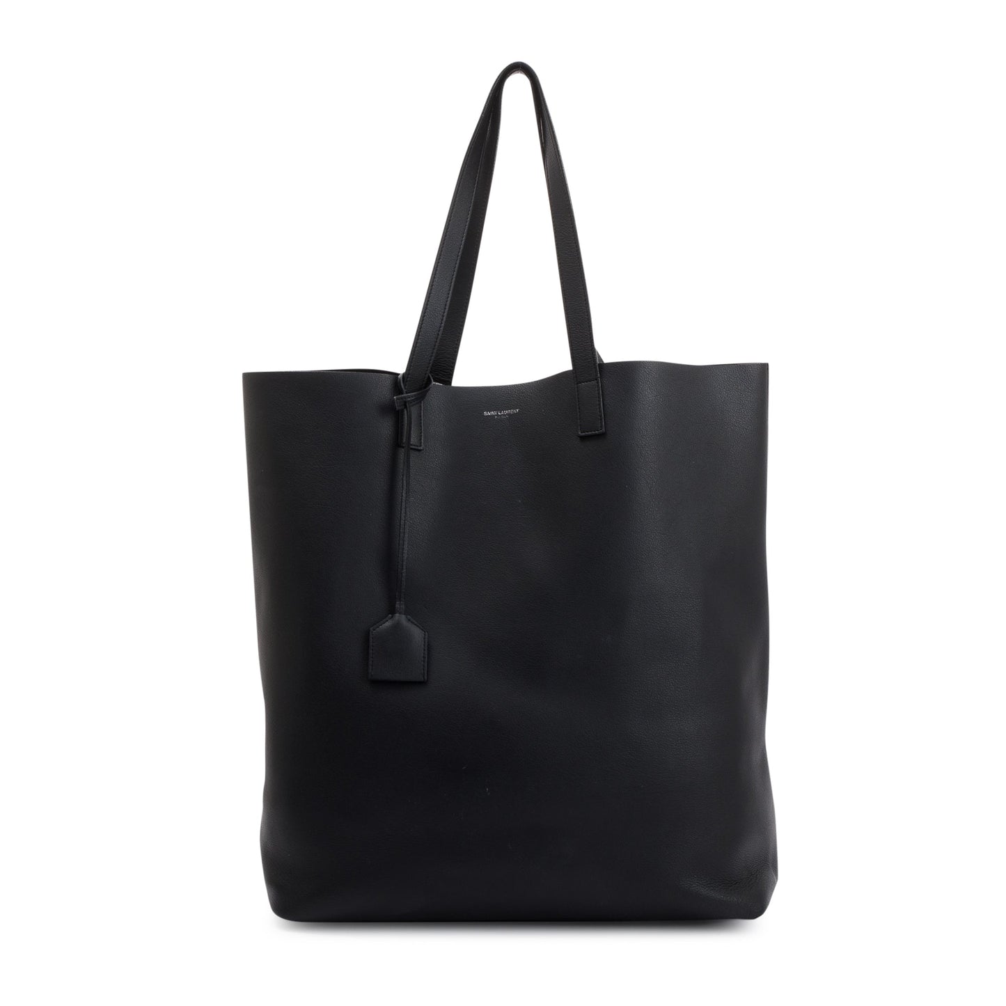 Saint Laurent Black Soft Calfskin Leather N/S Shopping Tote