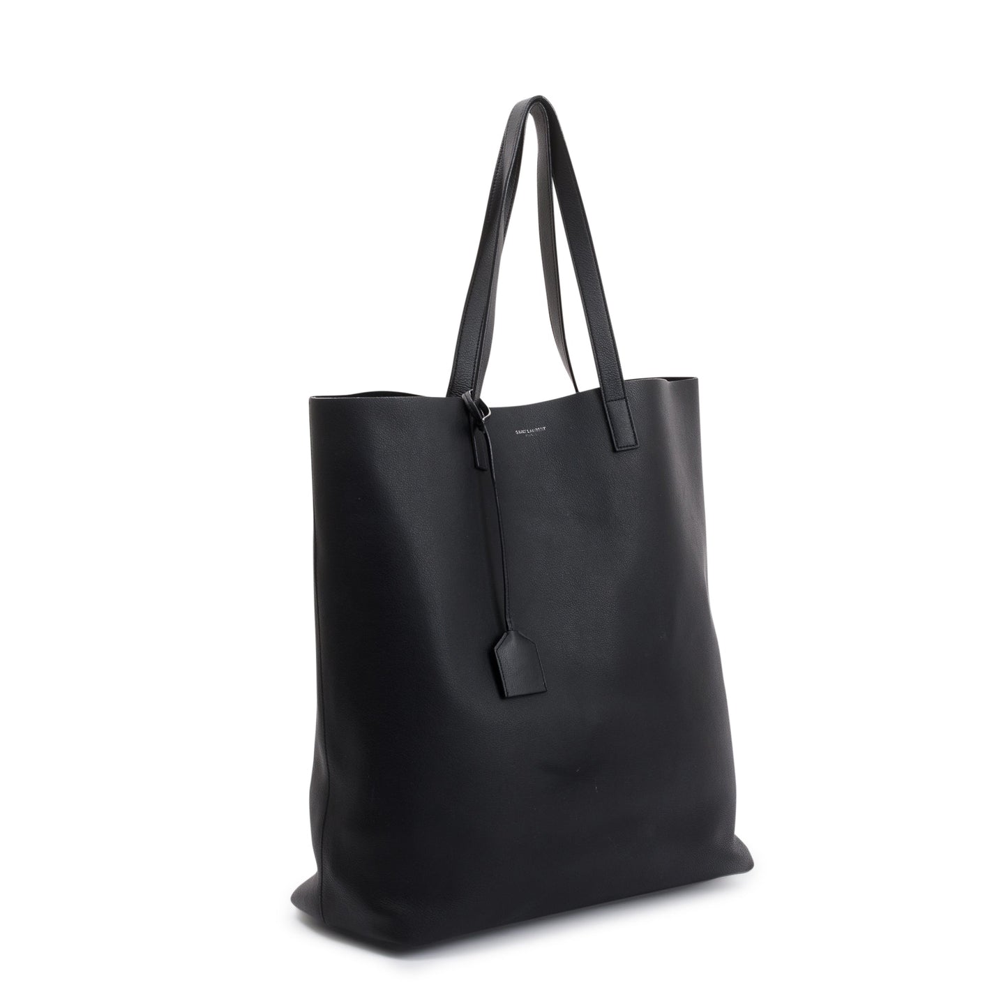 Saint Laurent Black Soft Calfskin Leather N/S Shopping Tote