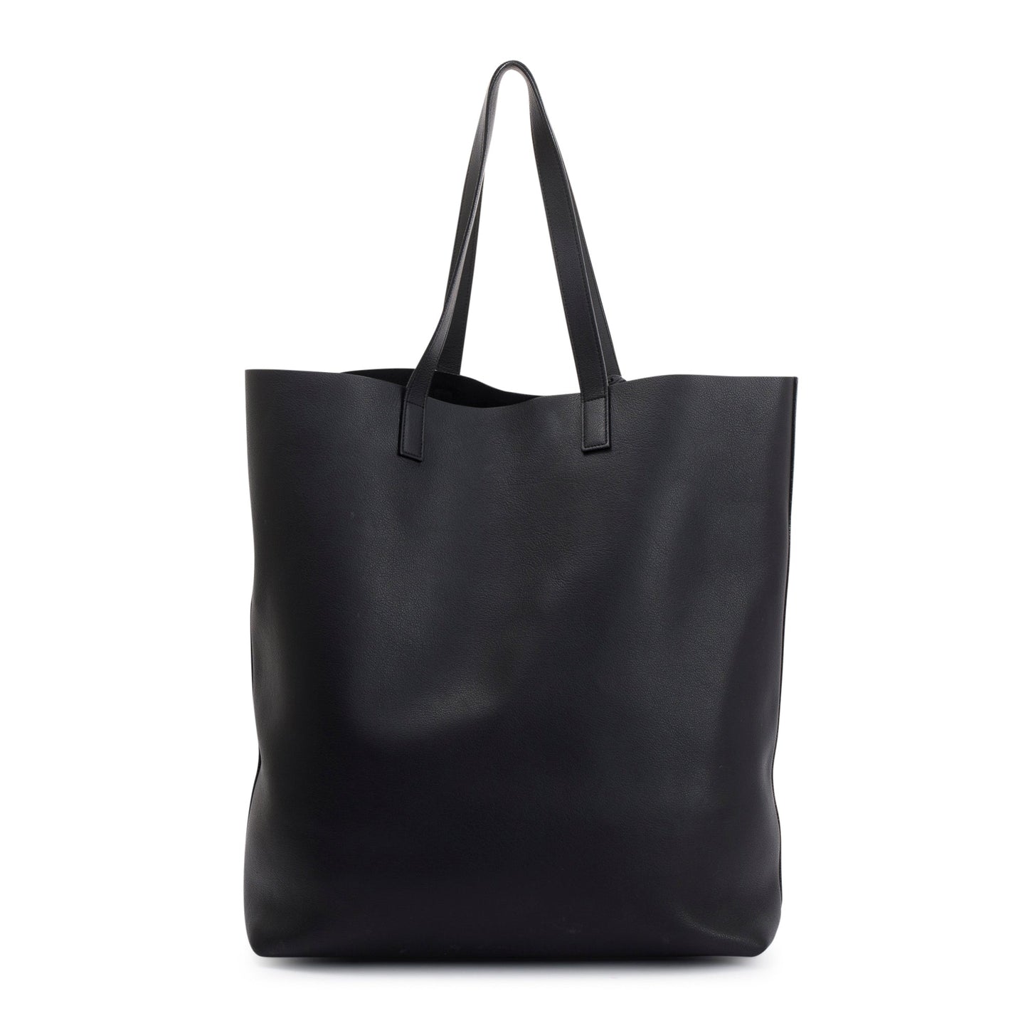 Saint Laurent Black Soft Calfskin Leather N/S Shopping Tote