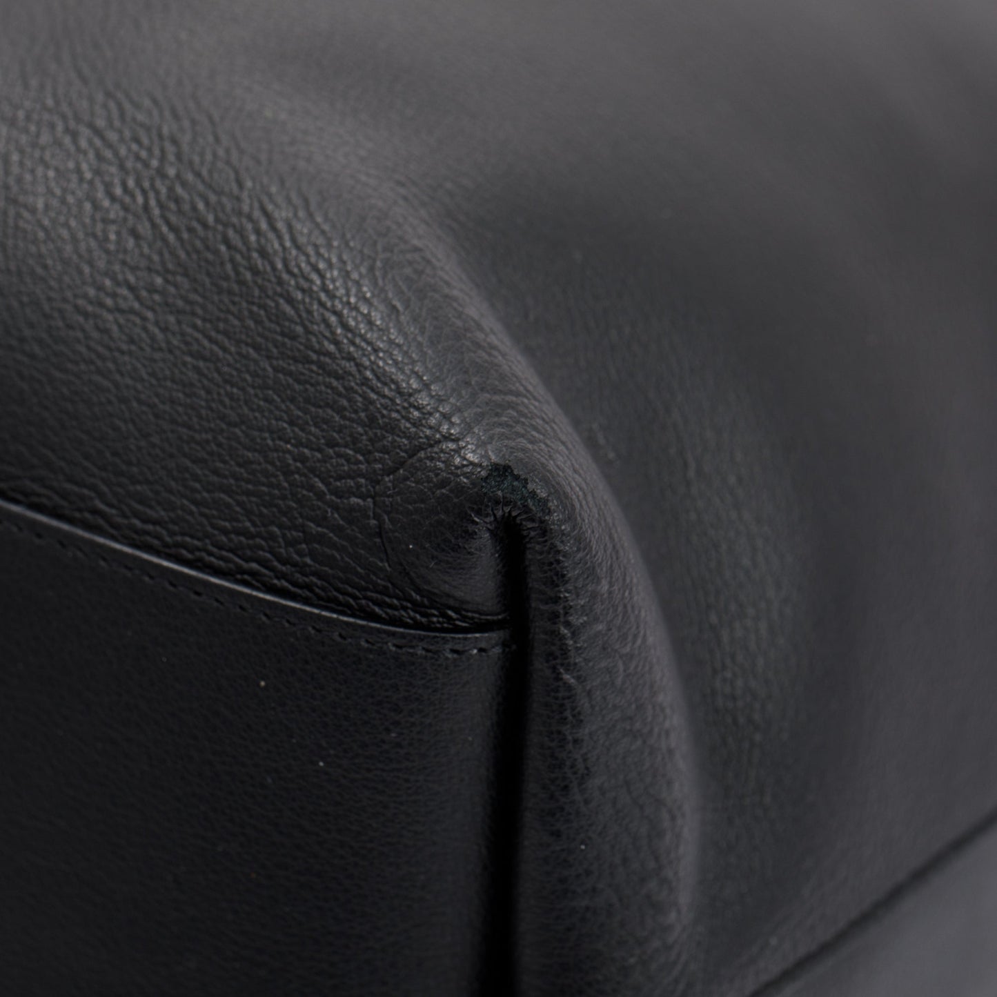 Saint Laurent Black Soft Calfskin Leather N/S Shopping Tote