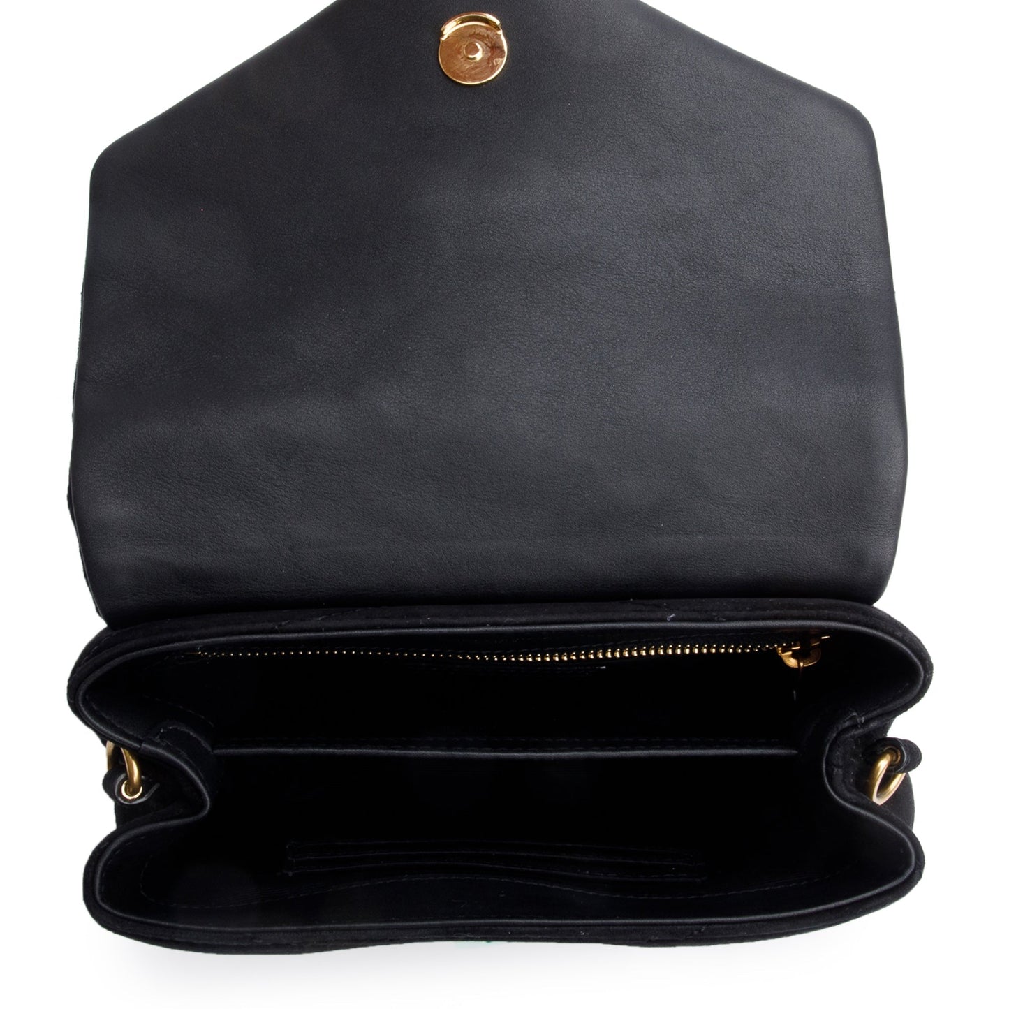 Saint Laurent Black Suede Monogram Matelasse Toy Loulou Crossbody Bag