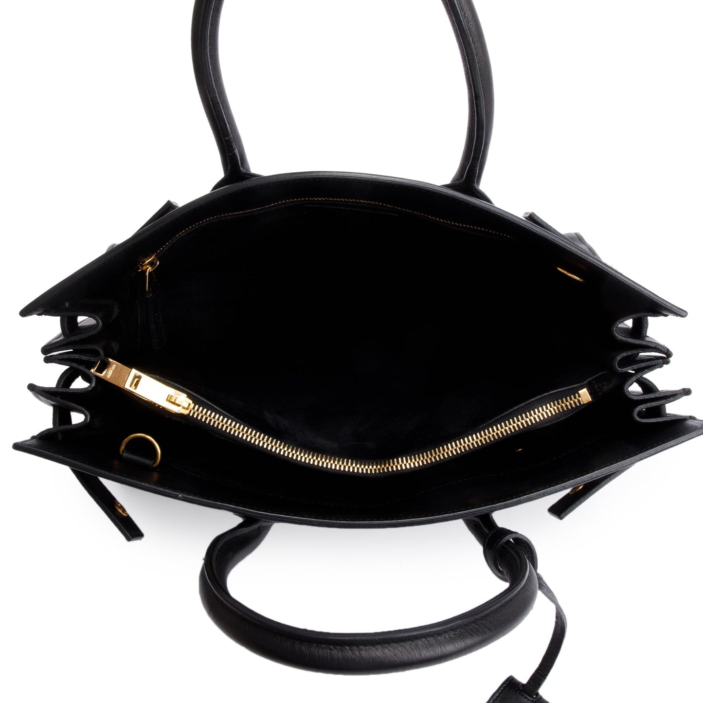 Saint Laurent Black Supple Grained Leather Small Sac De Jour