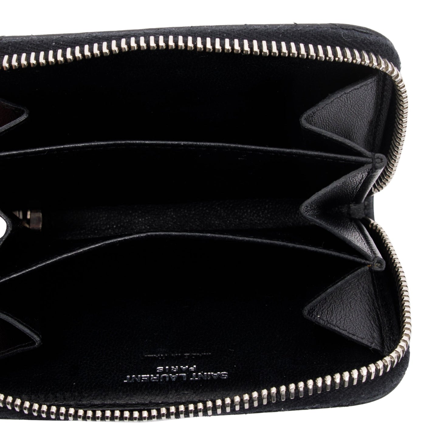 Saint Laurent Black Y Quilted Leather Coin Card Wallet