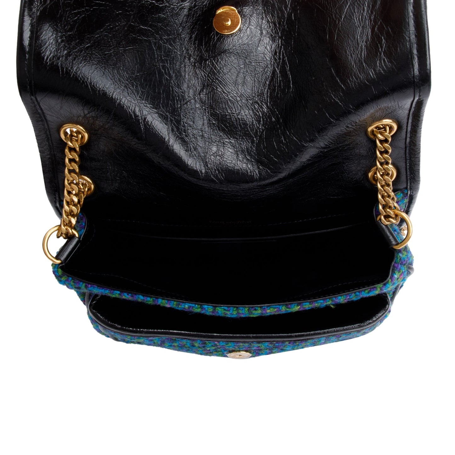 Saint Laurent Blue Tweed Niki Shoulder Bag