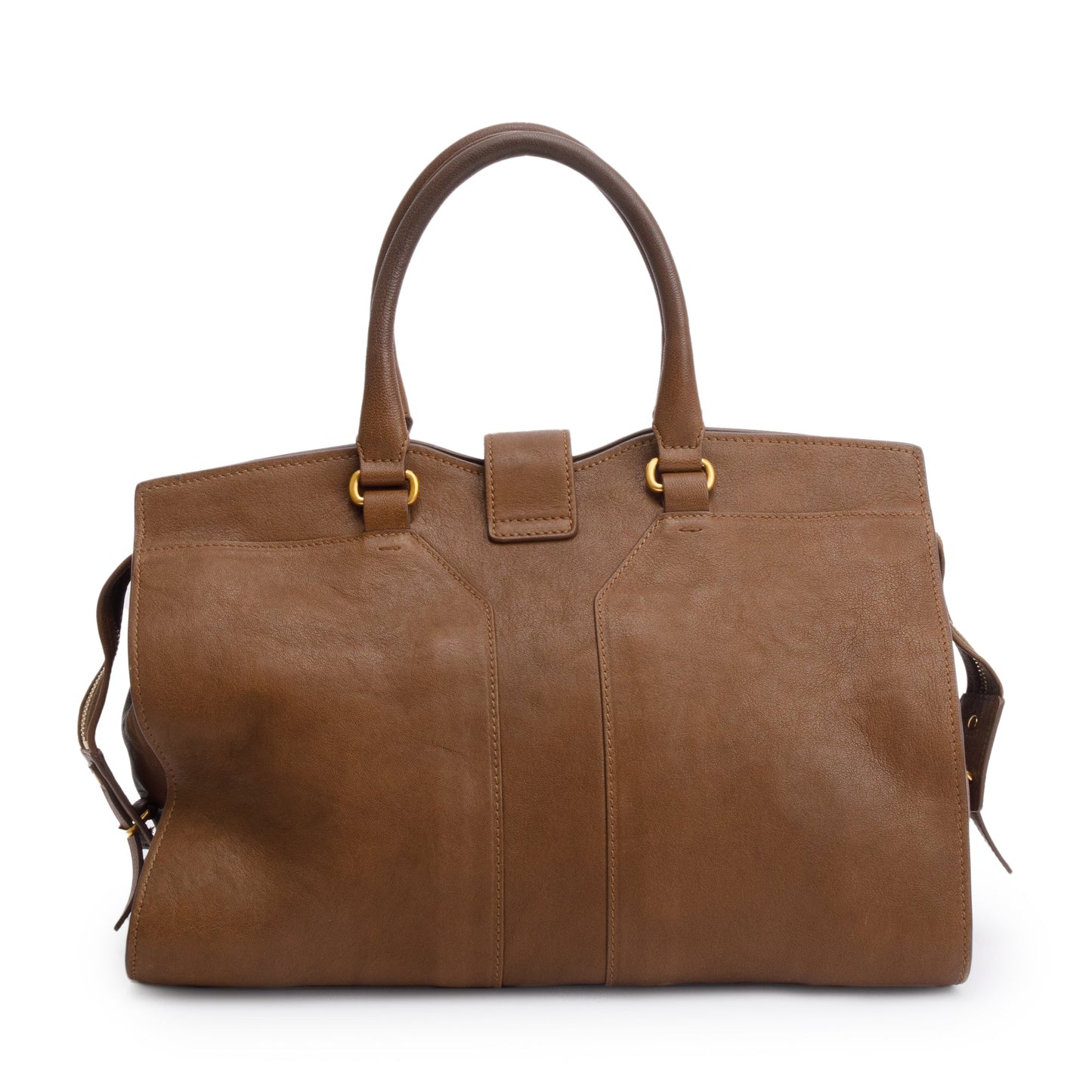 Saint Laurent Brown Calfskin Leather Medium Chyc Cabas Tote Bag