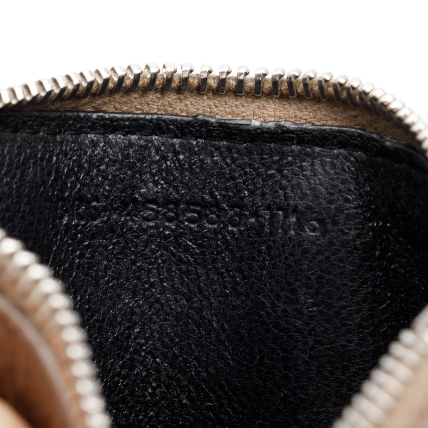 Saint Laurent Brown Grain De Poudre Paris Fragments Zipped Card Case