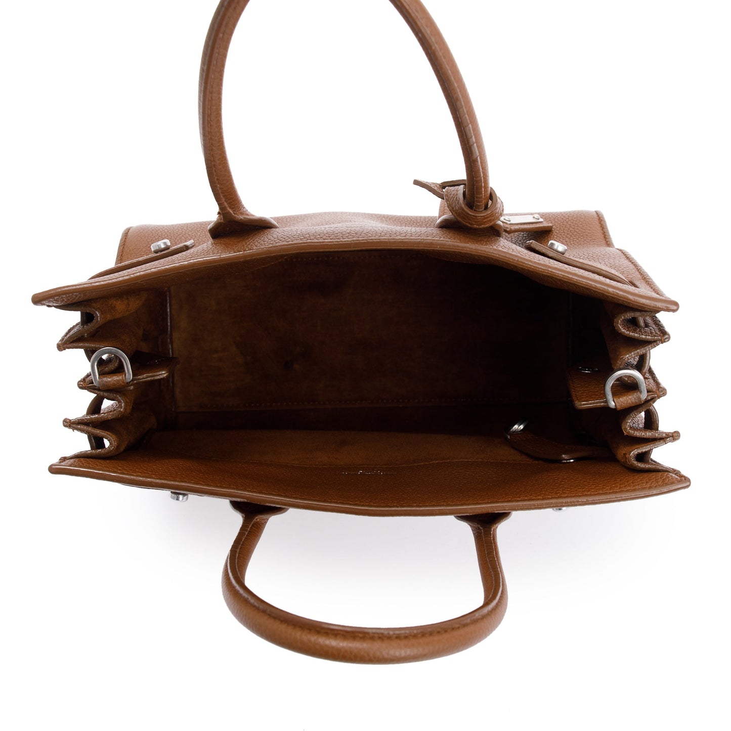 Saint Laurent Brown Grained Calfskin Leather Baby Sac De Jour