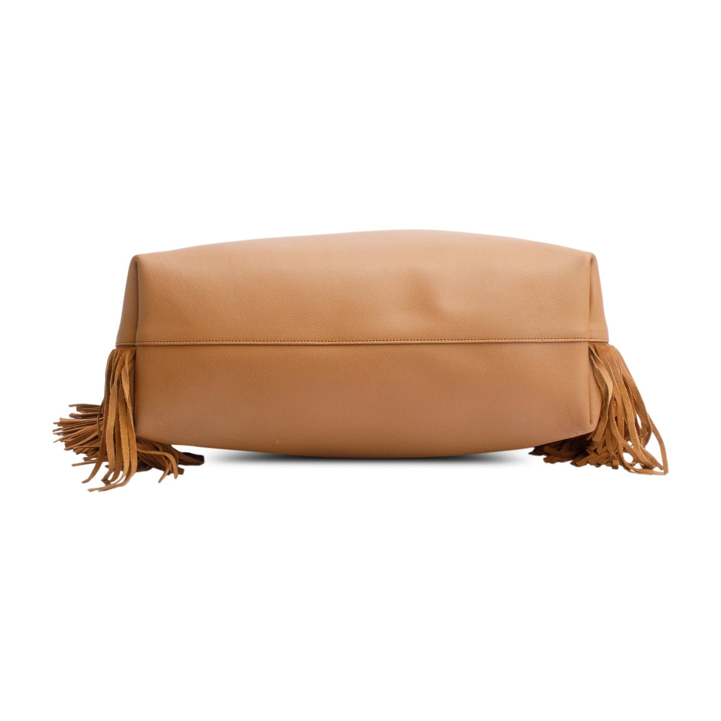 Saint Laurent Brown Leather Fringe E/W Shopping Tote