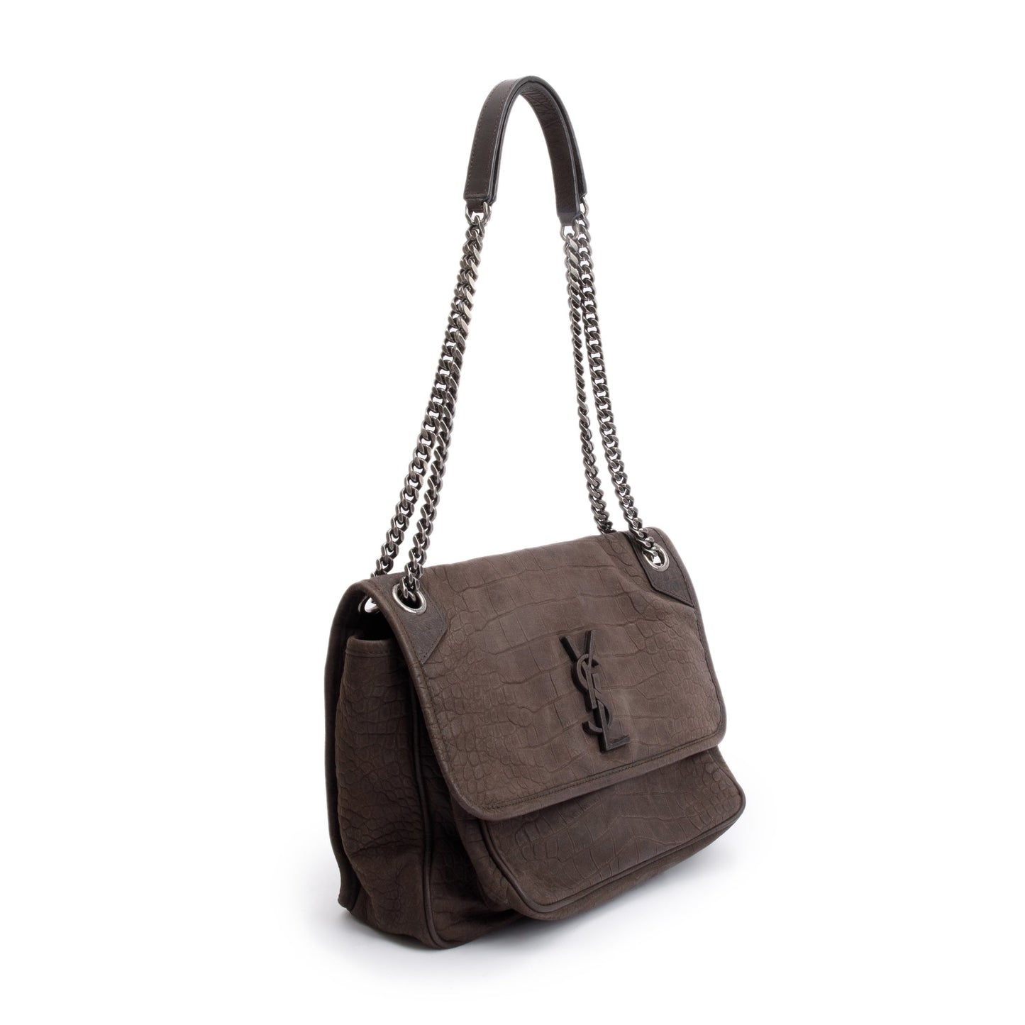 Saint Laurent Brown Suede Medium Niki Shoulder Bag