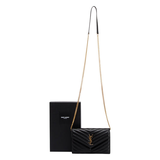 Saint Laurent Cassandre Matelasse Chain Wallet