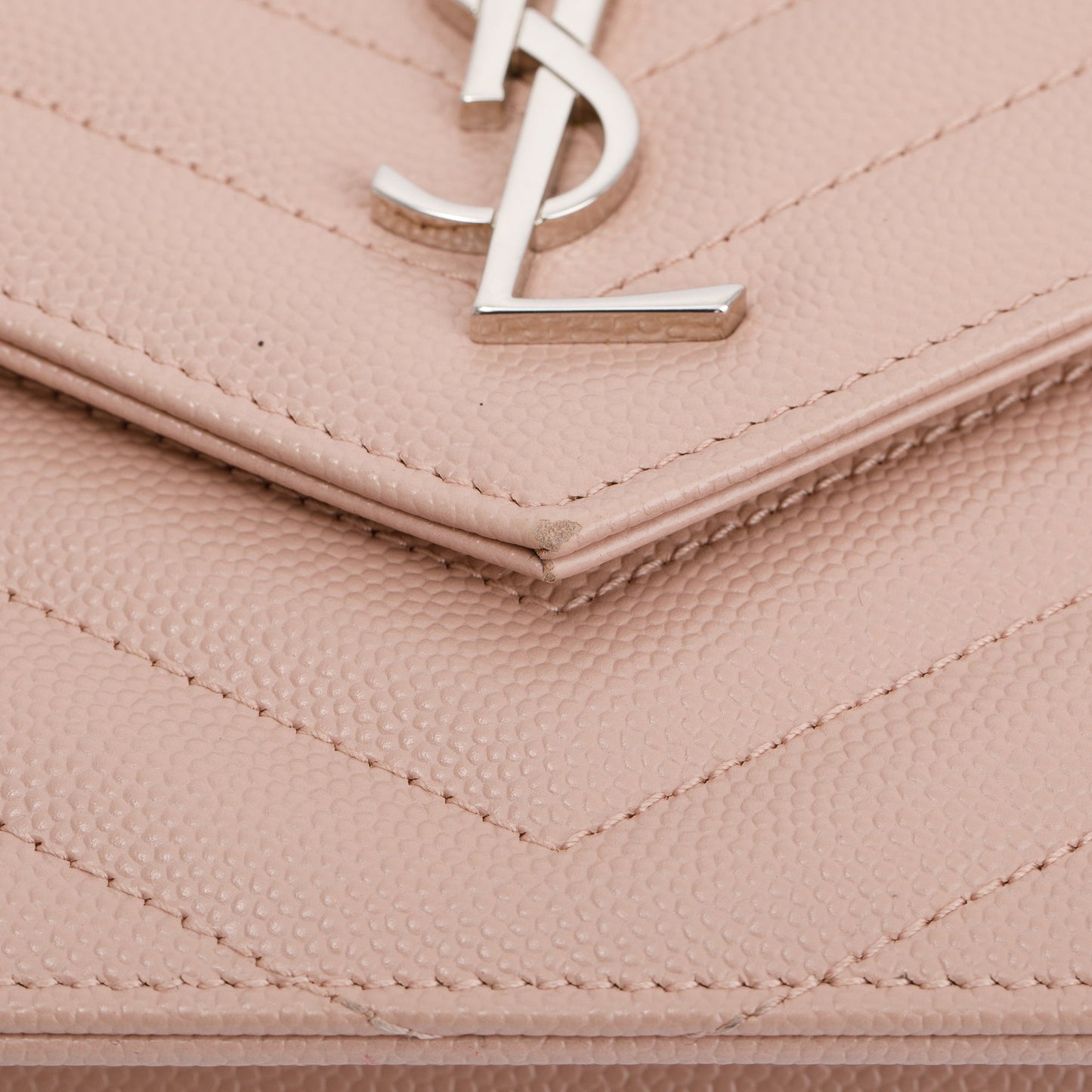 Saint Laurent Cassandre Matelasse Envelope Chain Wallet