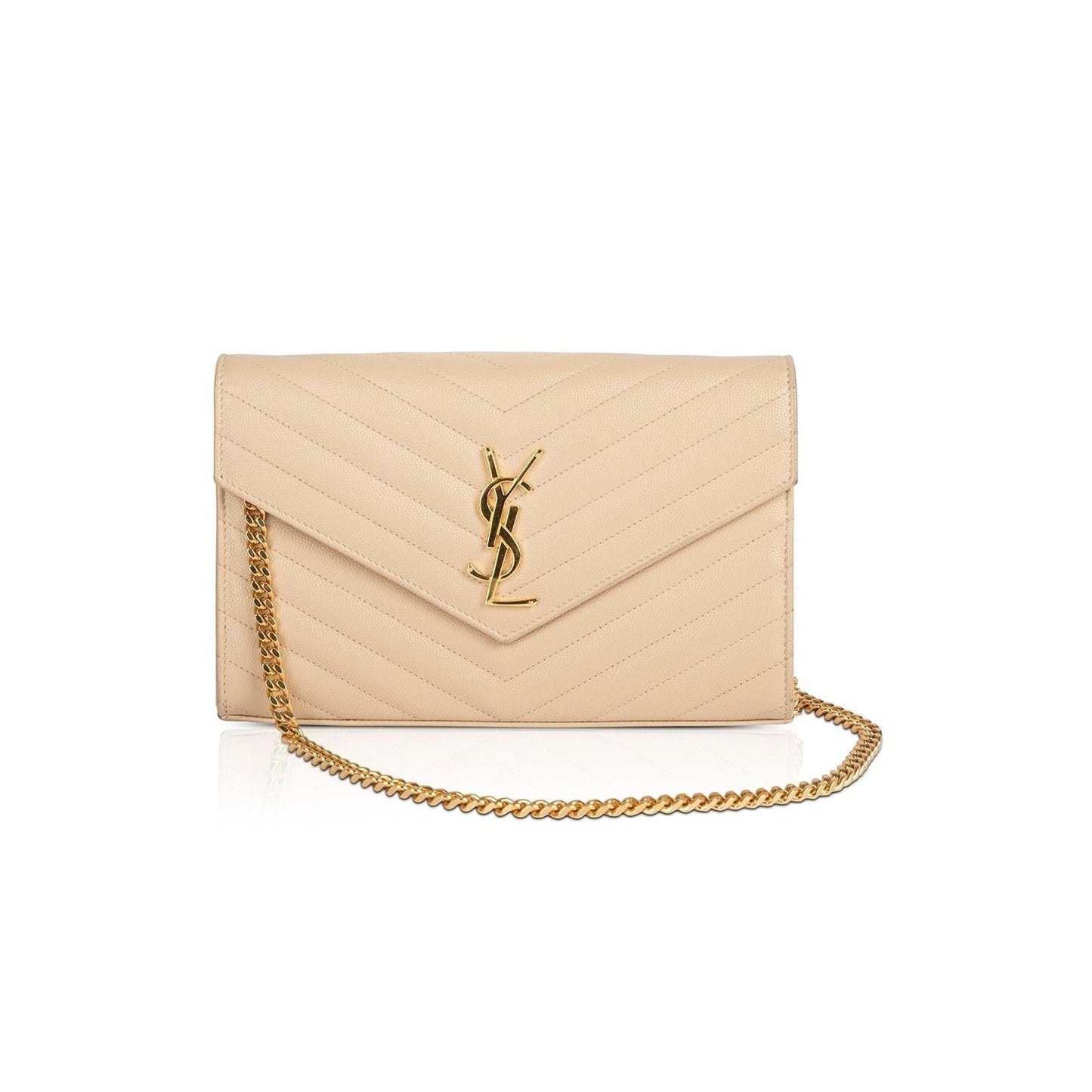 Saint Laurent Classic Monogram Envelope Chain Wallet