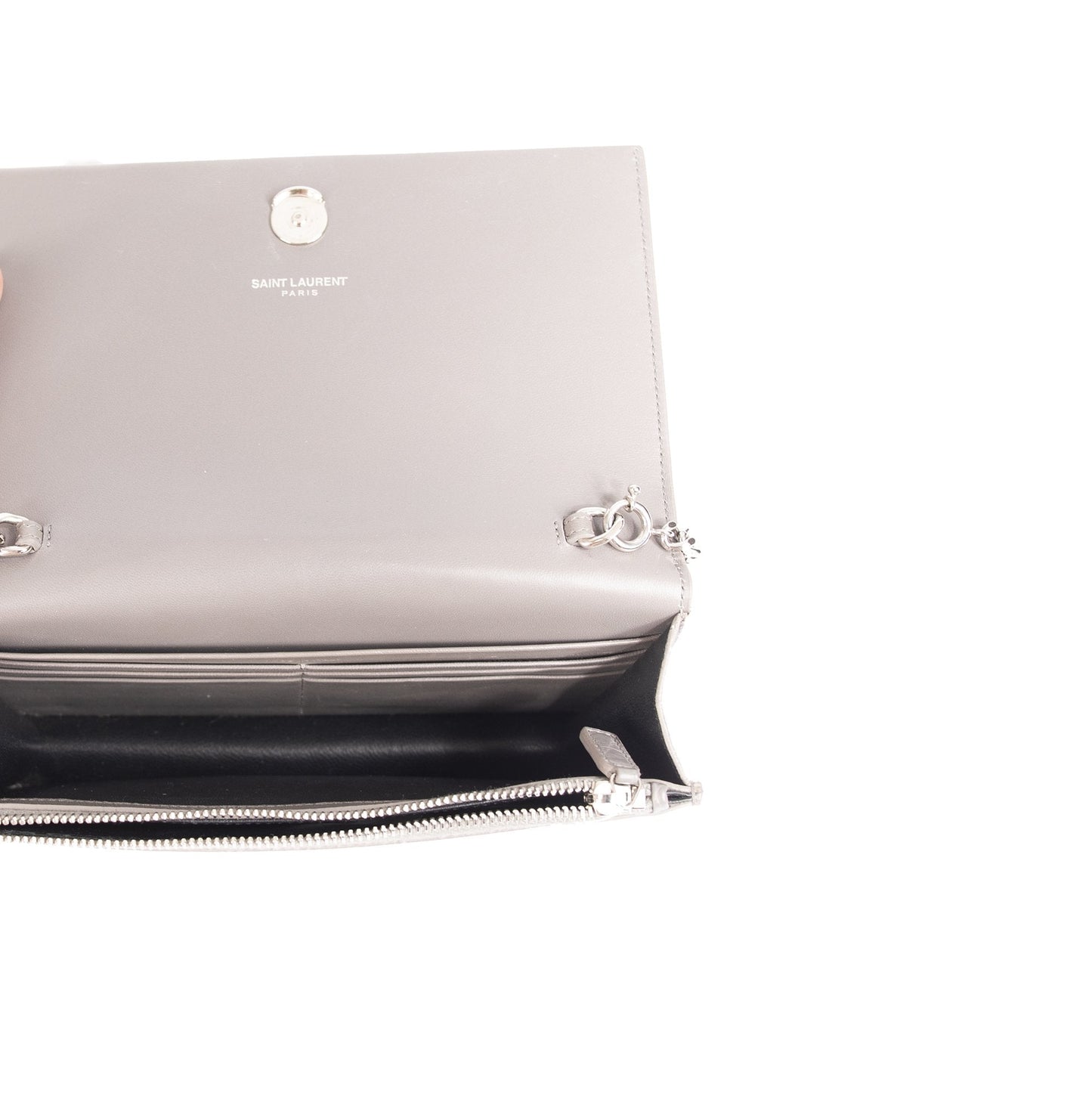 Saint Laurent Croc Embossed Kate Tassel Wallet on Chain