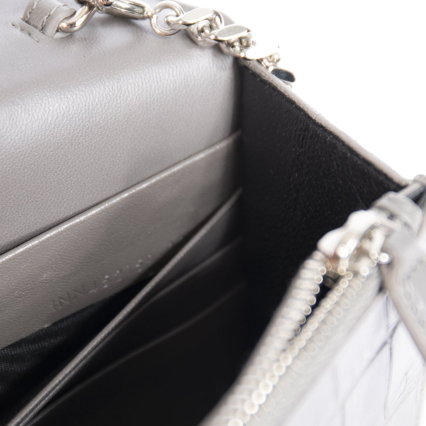 Saint Laurent Croc Embossed Kate Tassel Wallet on Chain