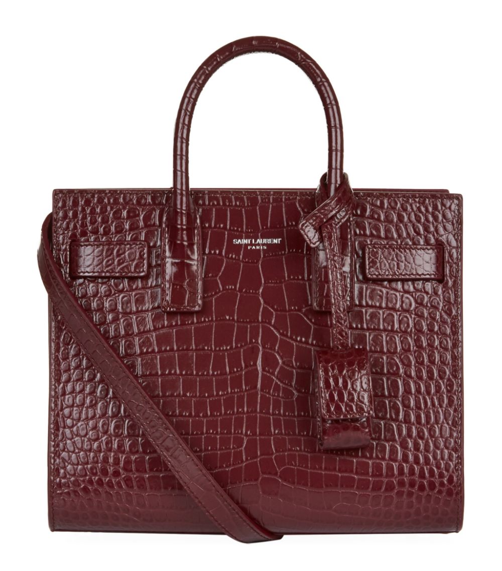 SAINT LAURENT SAC DE JOUR BABY IN EMBOSSED CROCODILE SHINY LEATHER