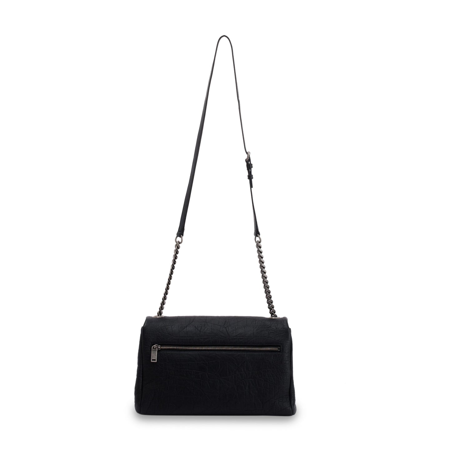 Saint Laurent Crocodile Embossed Medium Monogram West Hollywood Fold-Over Bag