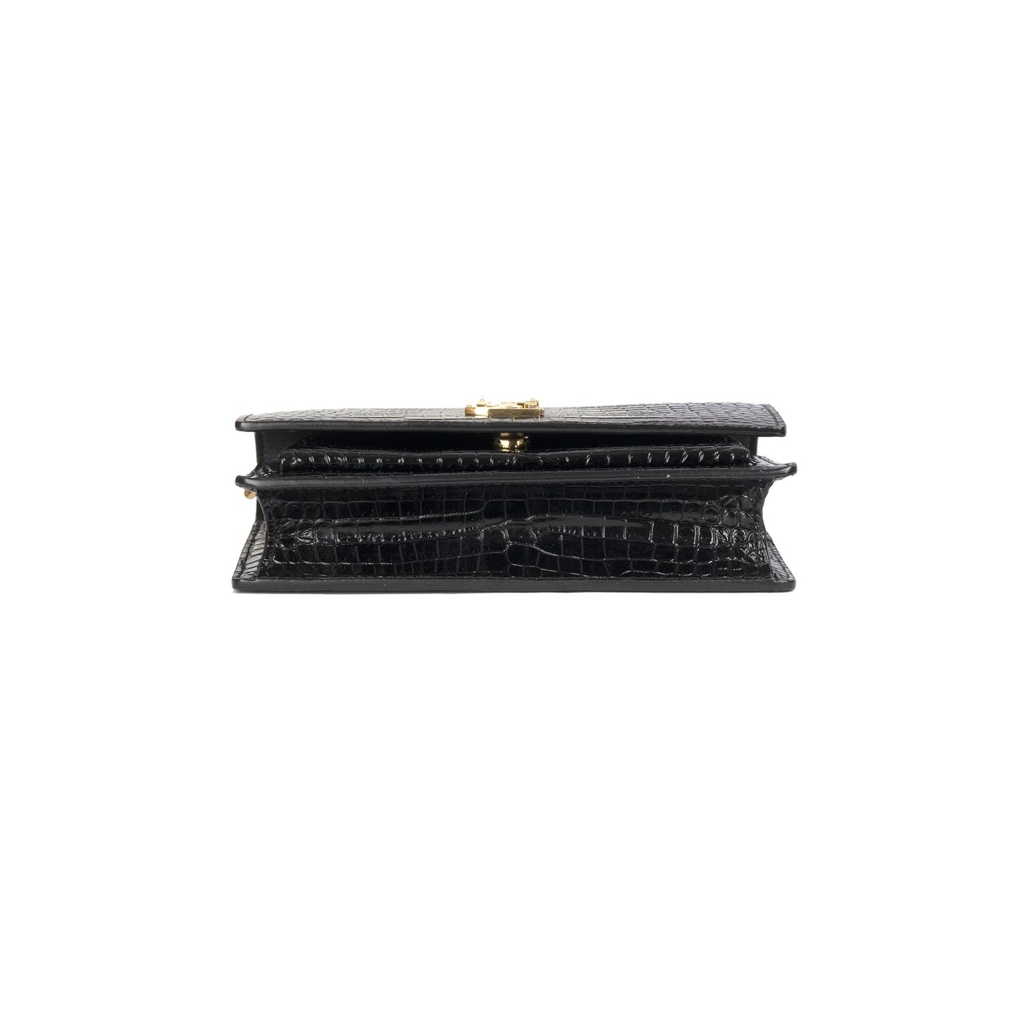 Saint Laurent Crocodile Embossed Monogram Sunset Chain Wallet Bag
