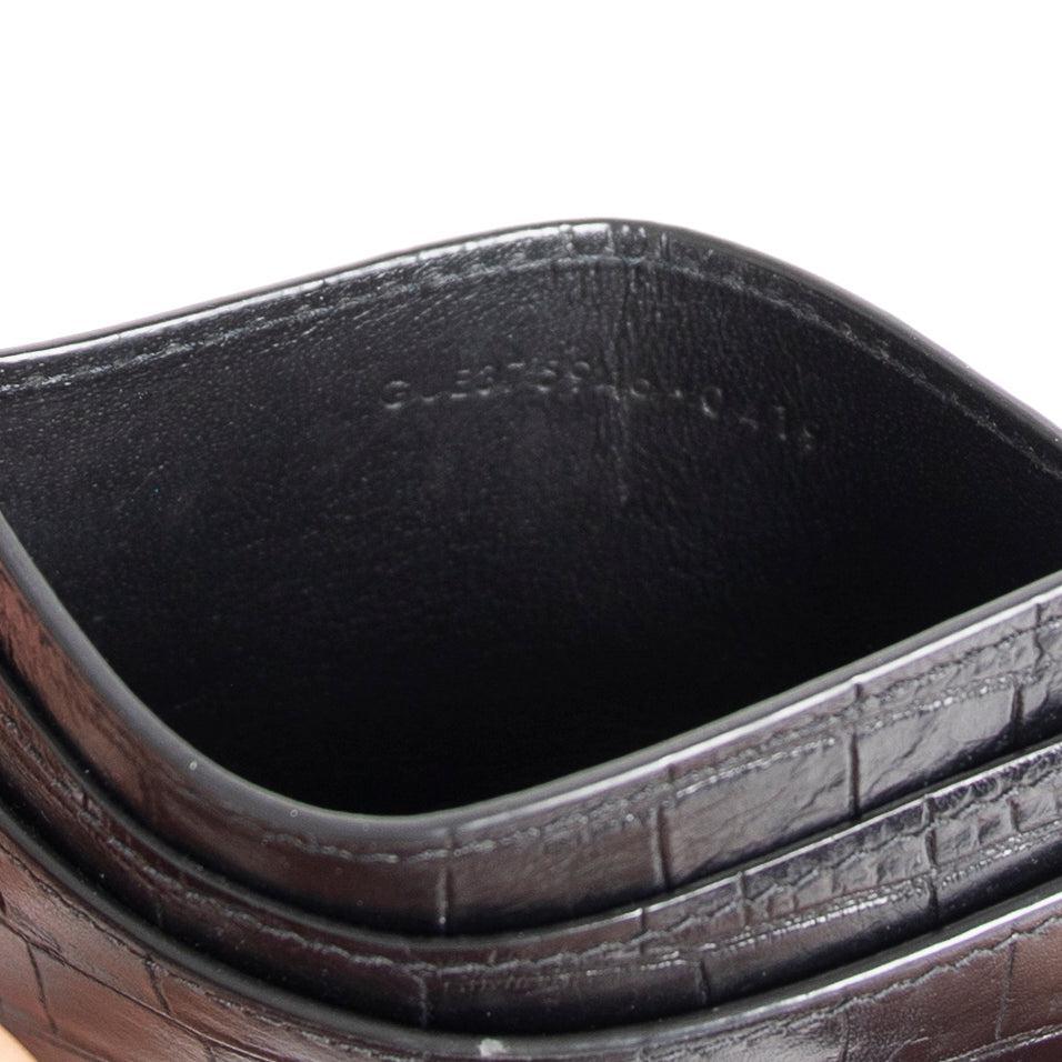 Saint Laurent Crocodile Embossed Paris Credit Card Case