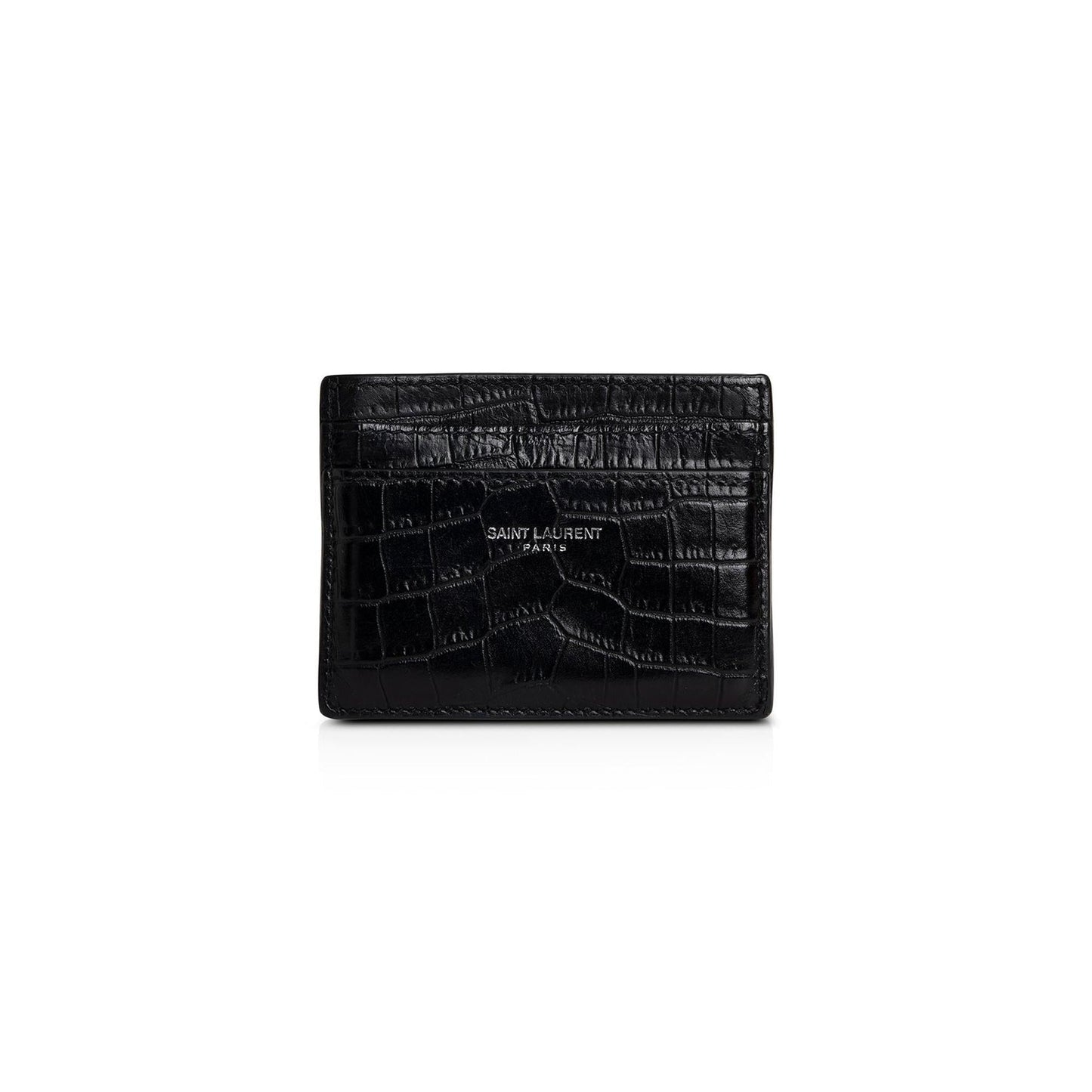 Saint Laurent Crocodile Embossed Paris Credit Card Case