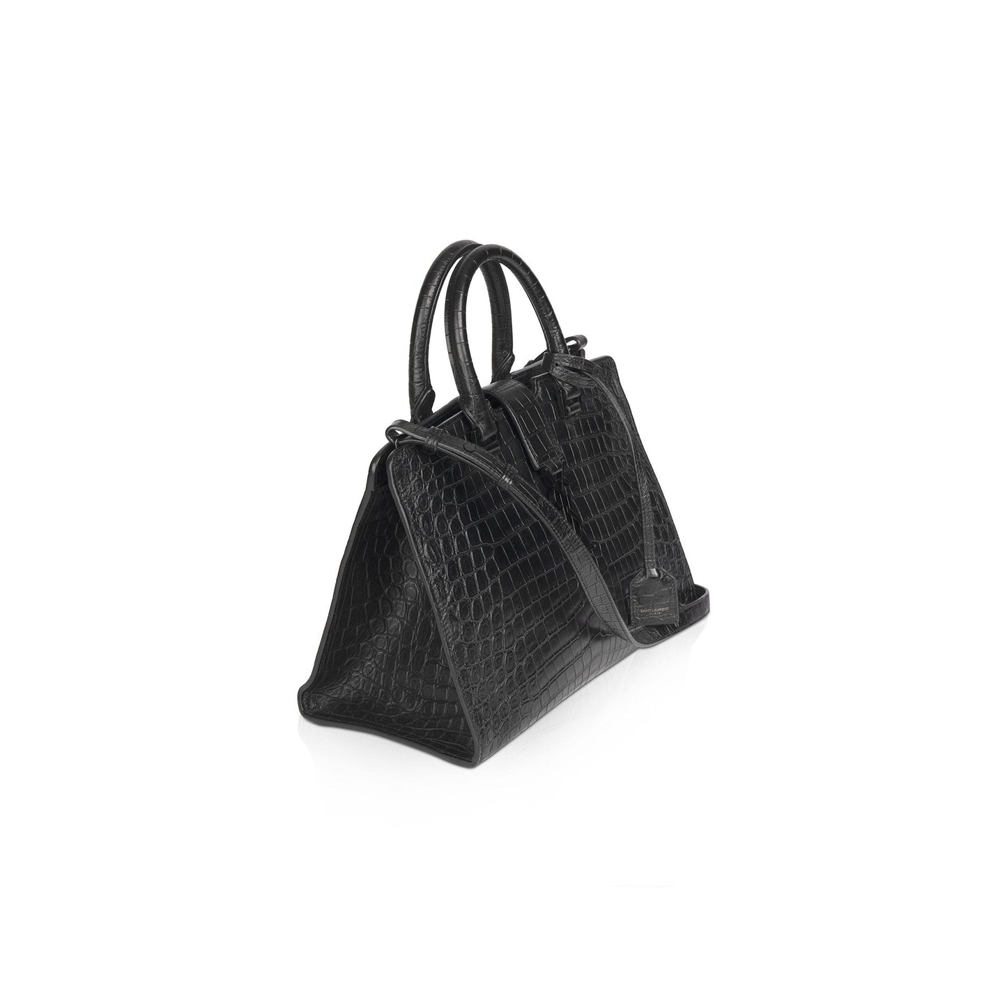 Saint Laurent Crocodile Embossed Small Cabas Bag