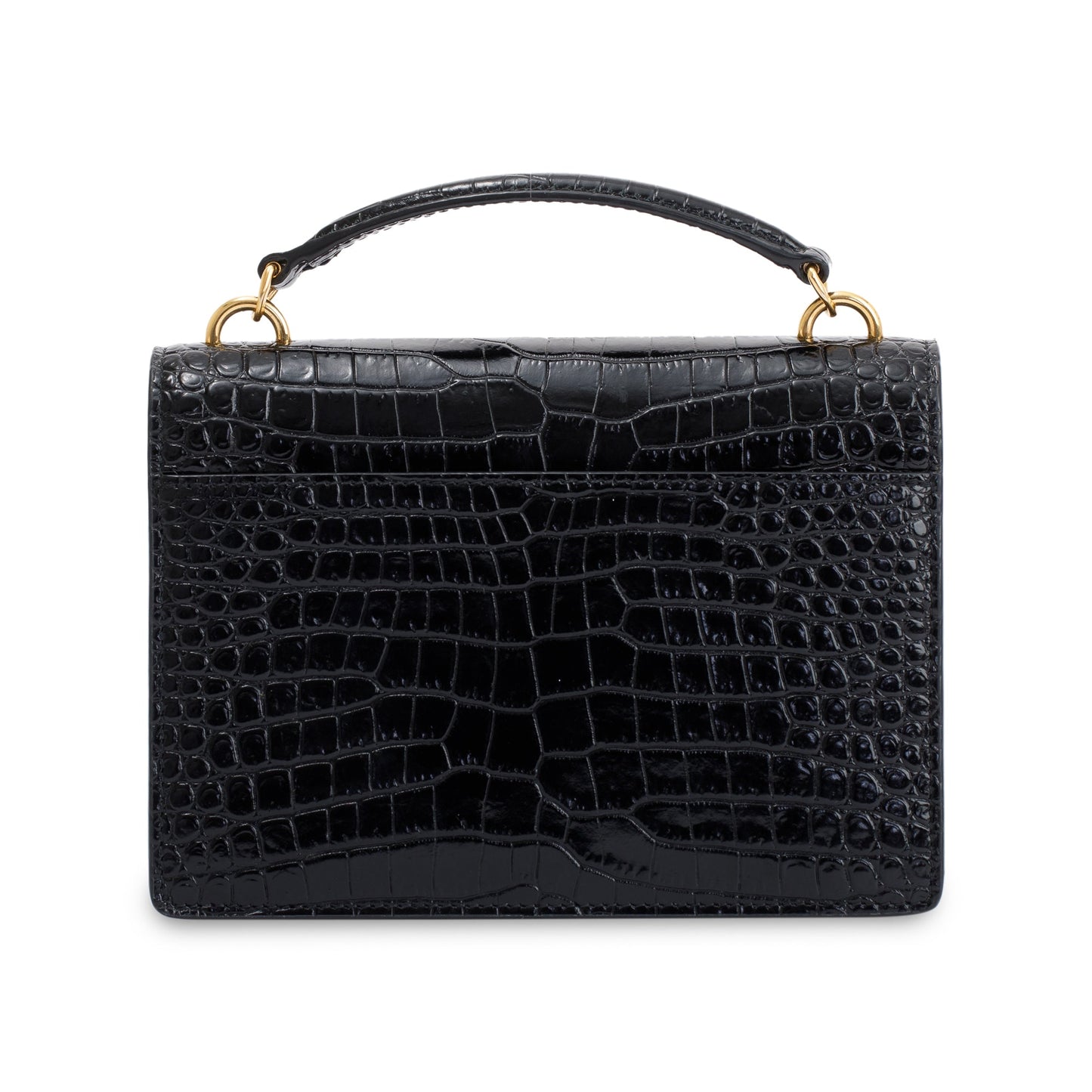 Saint Laurent Crocodile Embossed Sunset Chain Wallet