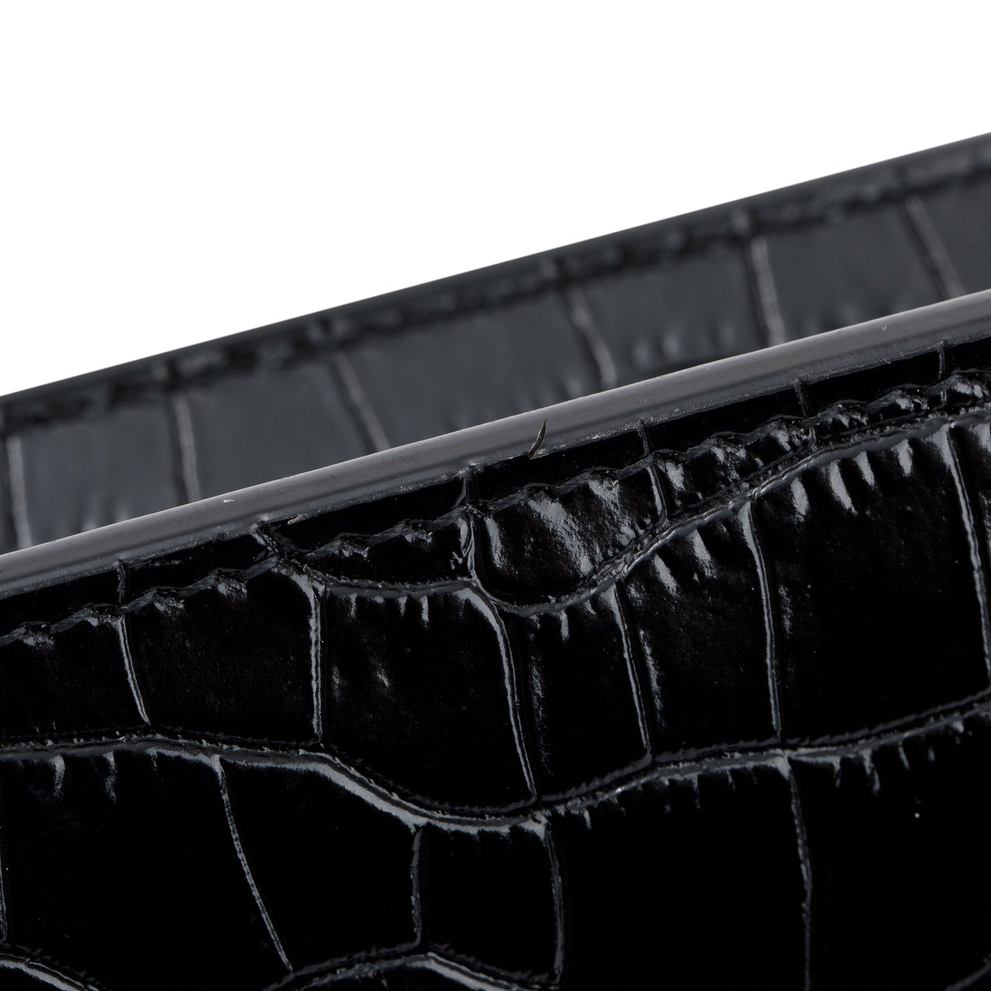 Saint Laurent Crocodile Embossed Sunset Chain Wallet