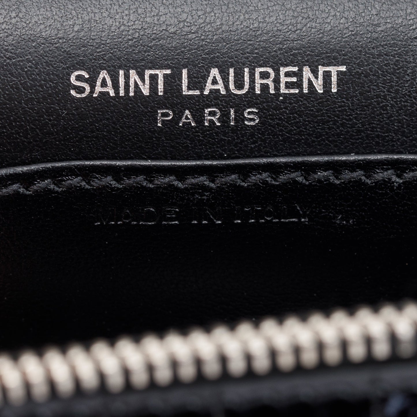 Saint Laurent Crocodile Embossed Sunset Chain Wallet